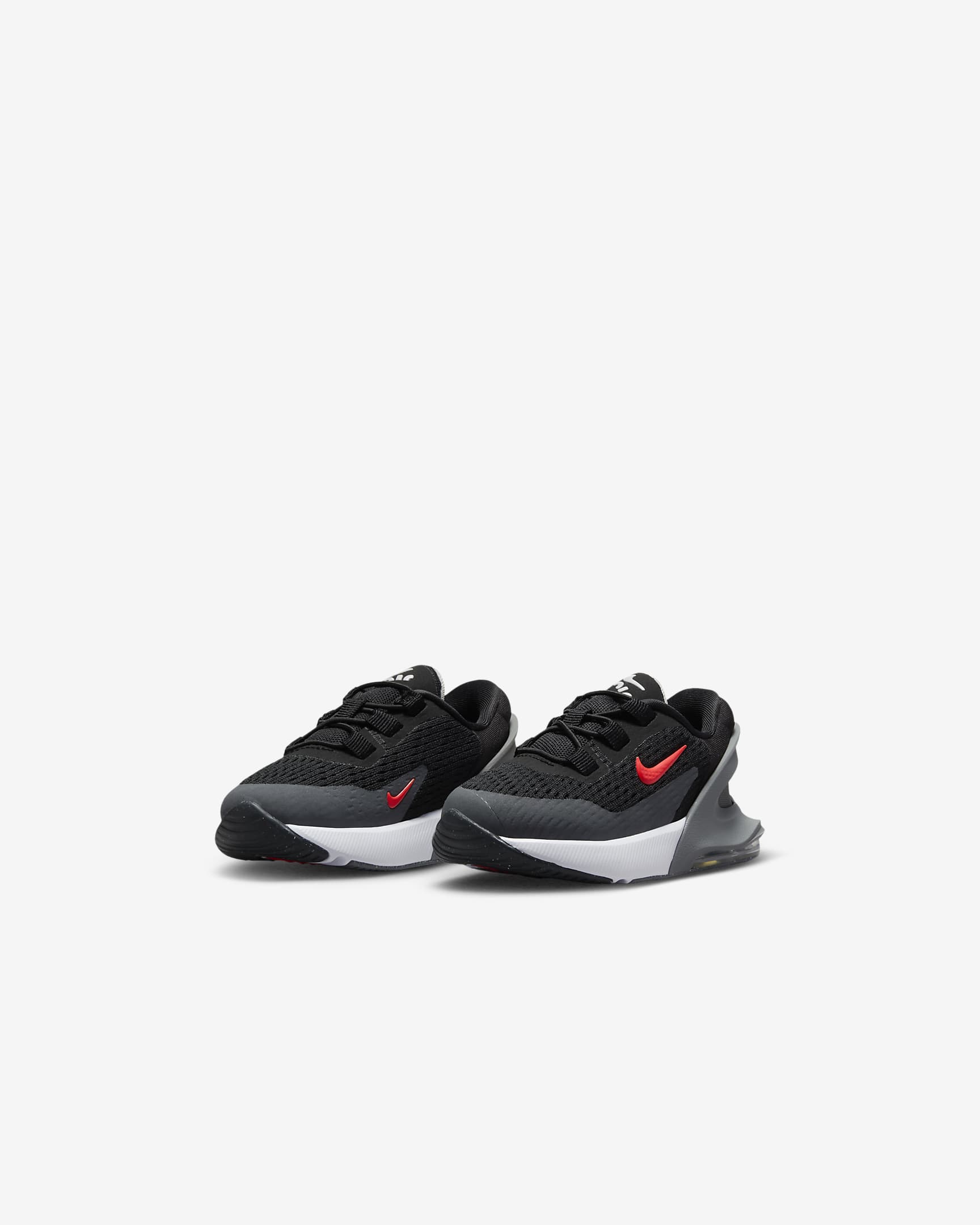 Nike Air Max 270 GO sko som er enkel å ta av og på til sped-/småbarn - Svart/Smoke Grey/Anthracite/Bright Crimson