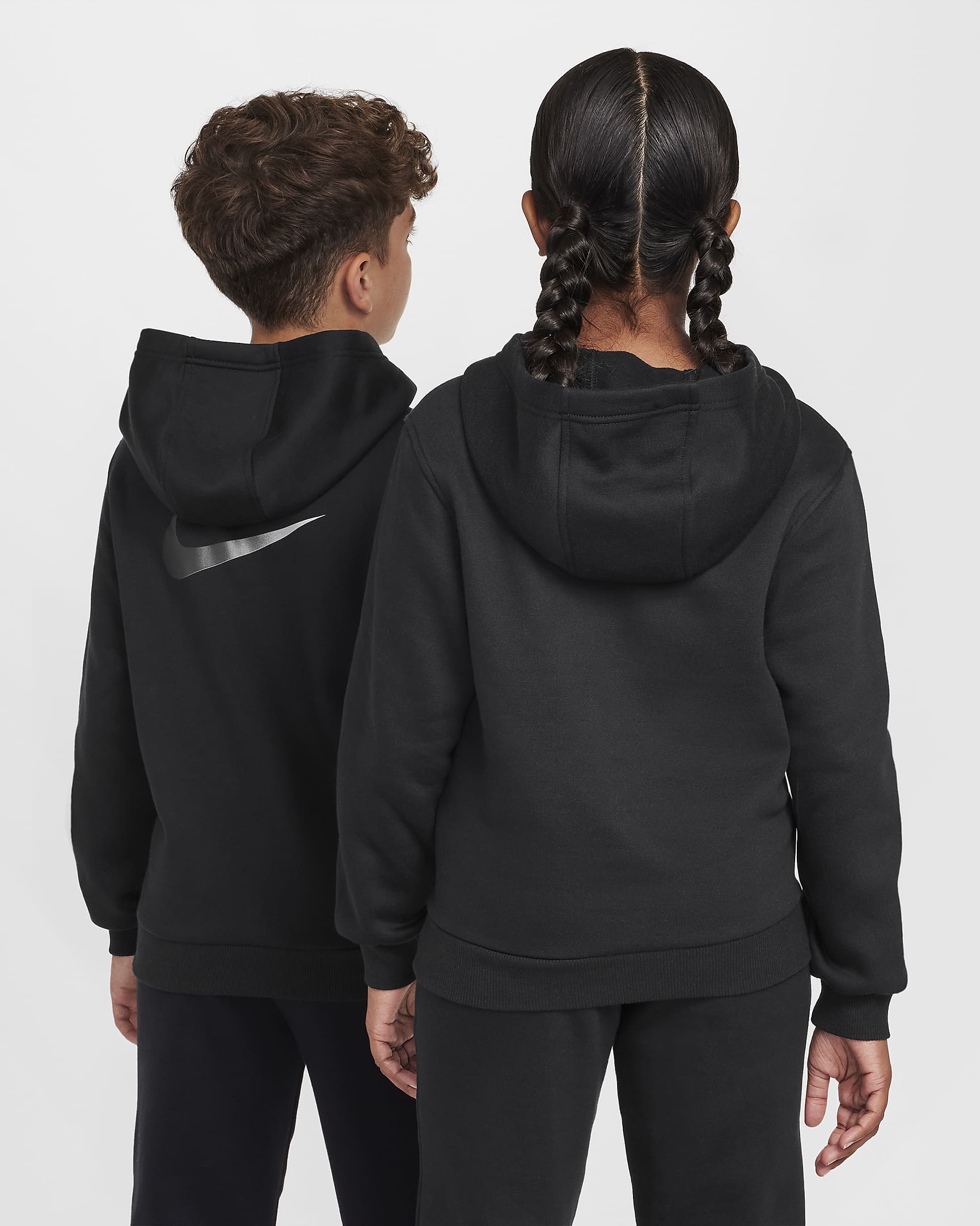 CR7 Club Fleece Older Kids' Football Hoodie - Black/Volt