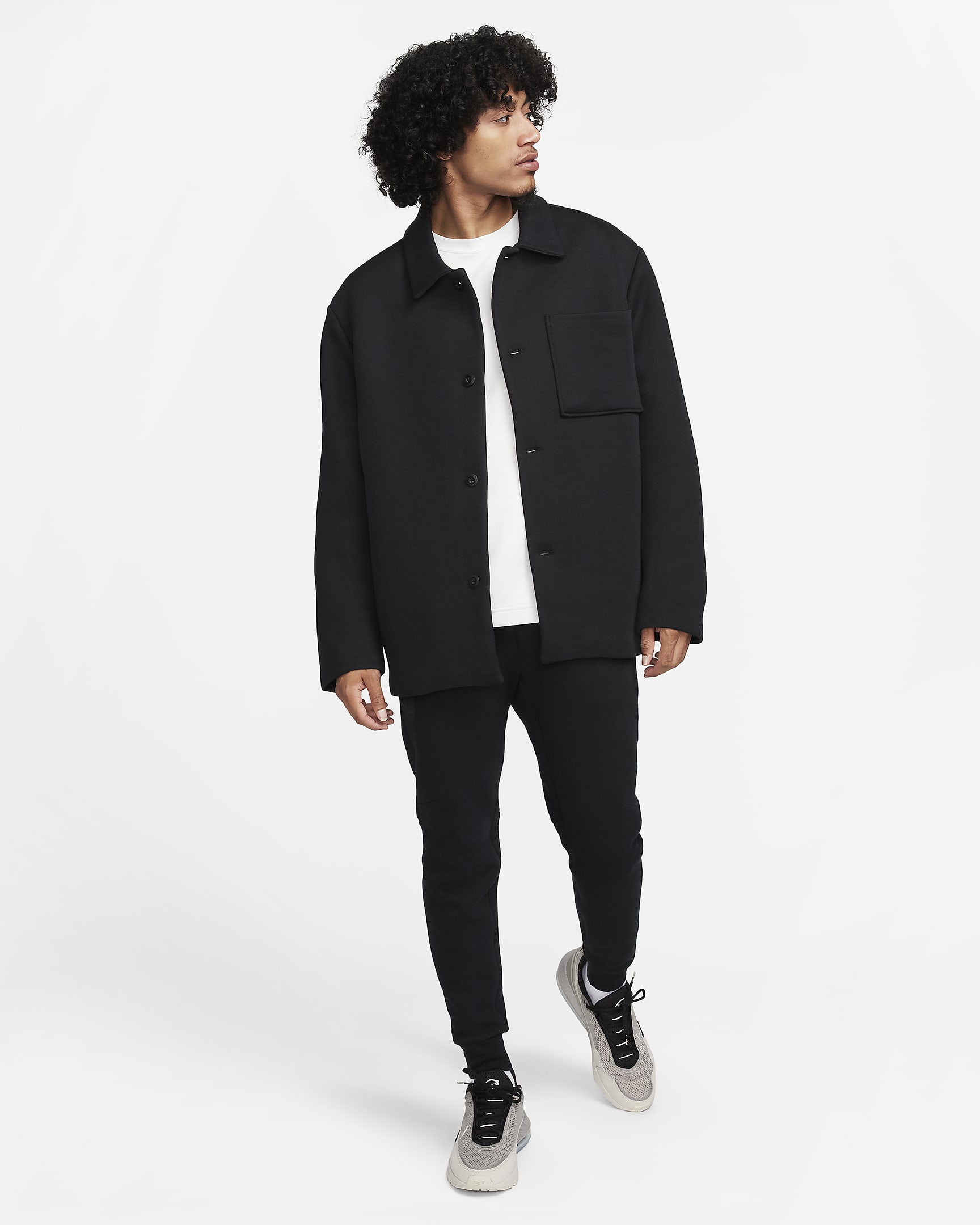 Surchemise oversize Nike Sportswear Tech Fleece Reimagined pour homme - Noir/Noir