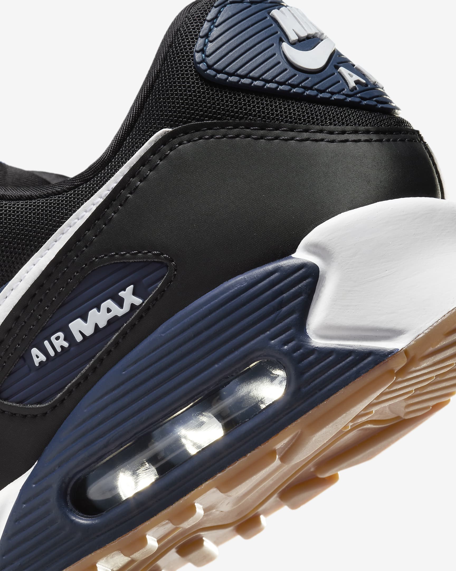 Nike Air Max 90 Men's Shoes - Midnight Navy/Black/Gum Medium Brown/White