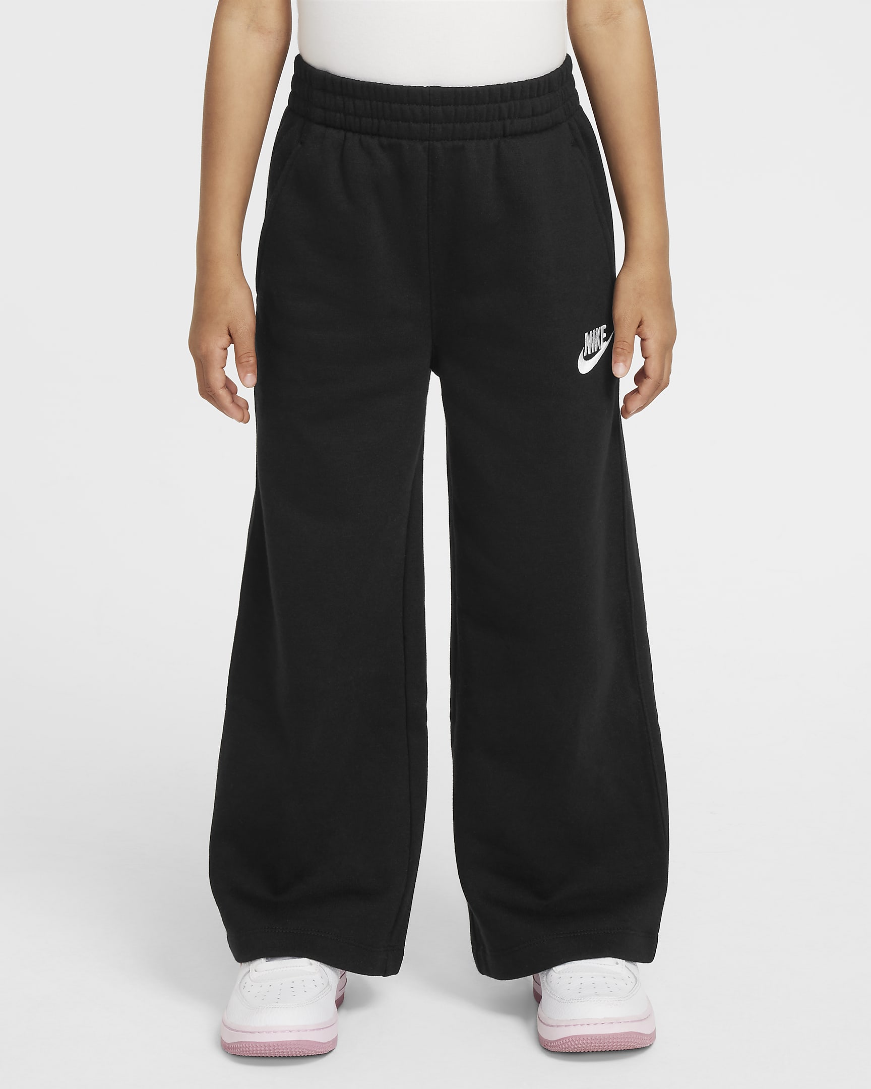 Nike Sportswear Club Little Kids' Fleece Wide Leg Pants - Black