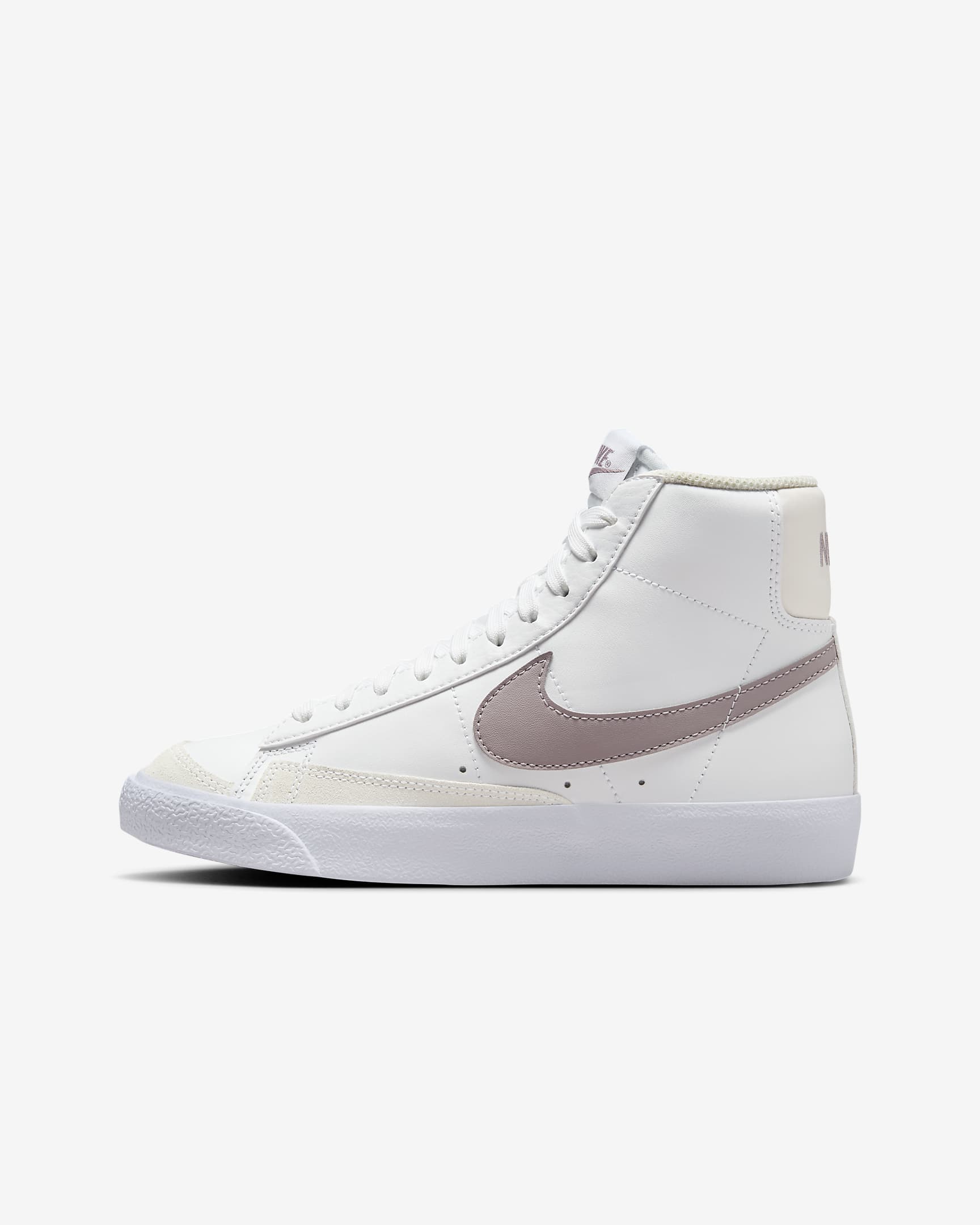 Nike Blazer Mid '77 Big Kids' Shoes - White/Phantom/Light Violet Ore
