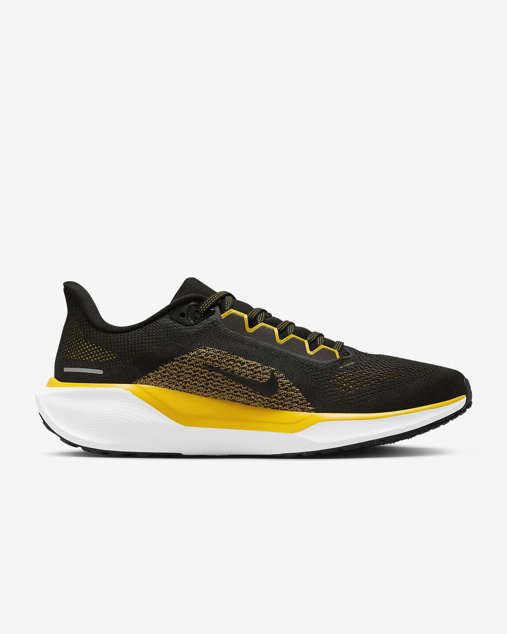 Nike Pegasus 41 NFL Pittsburgh Steelers Men's Road Running Shoes - Black/White/University Gold/White