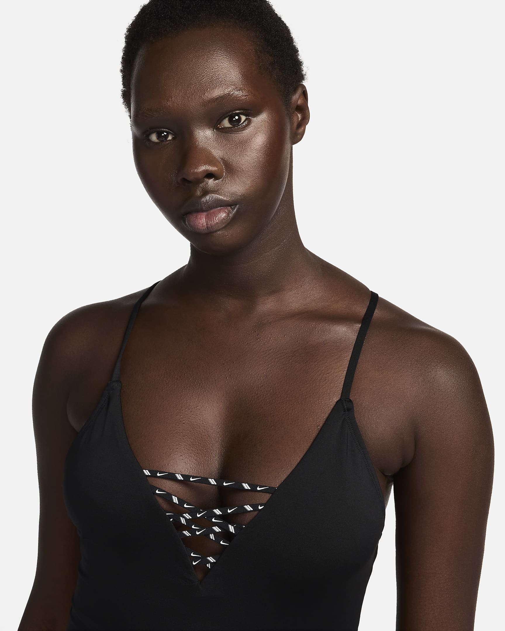 Maillot de bain une pièce à dos croisé Nike Swim Sneakerkini 2.0 pour femme - Noir/Anthracite