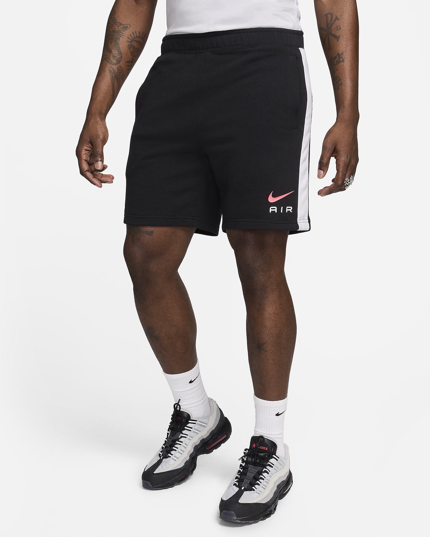 Short en molleton Nike Air pour homme - Noir/Blanc