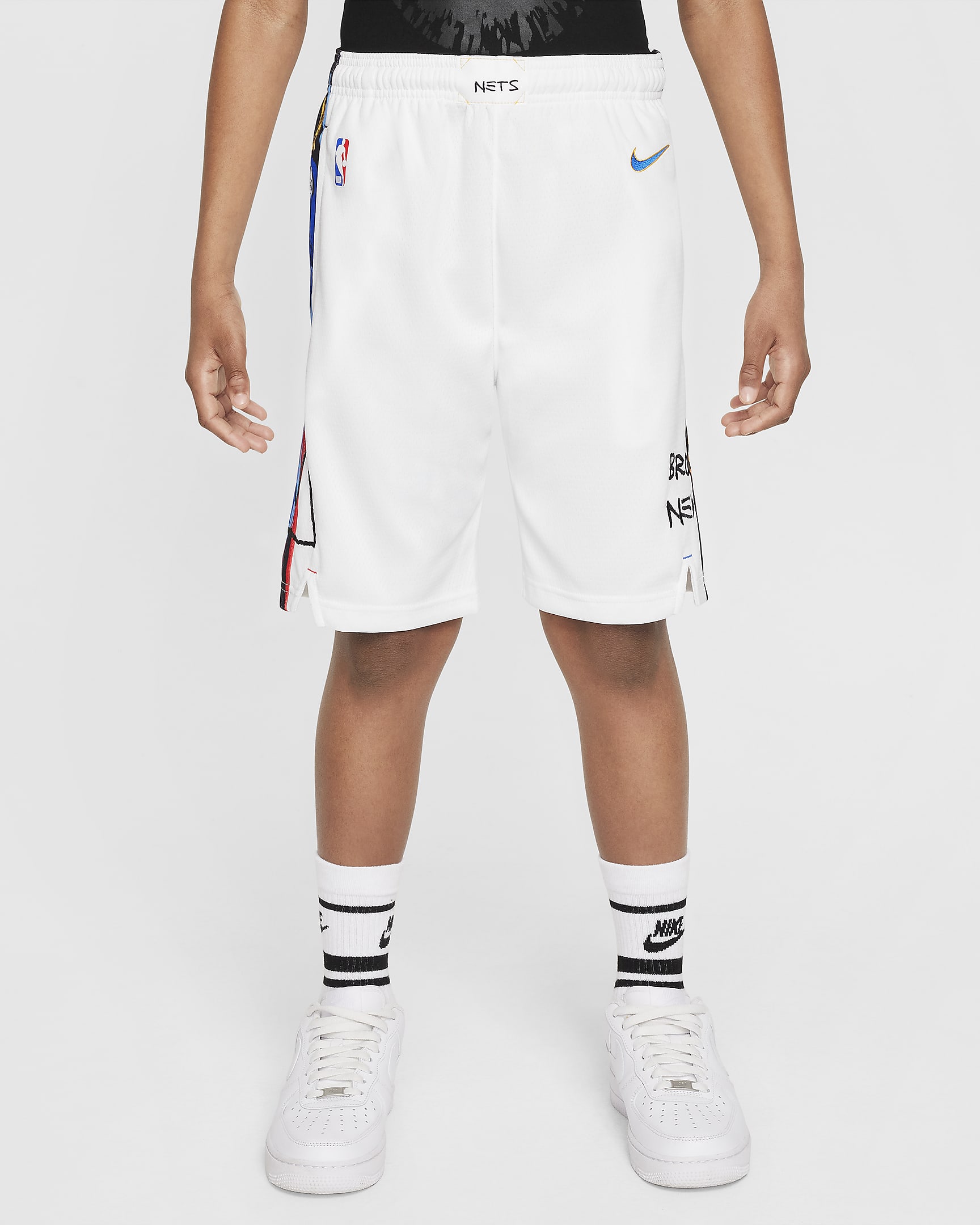 Shorts Brooklyn Nets Nike Dri-Fit NBA Swingman för ungdom - Vit