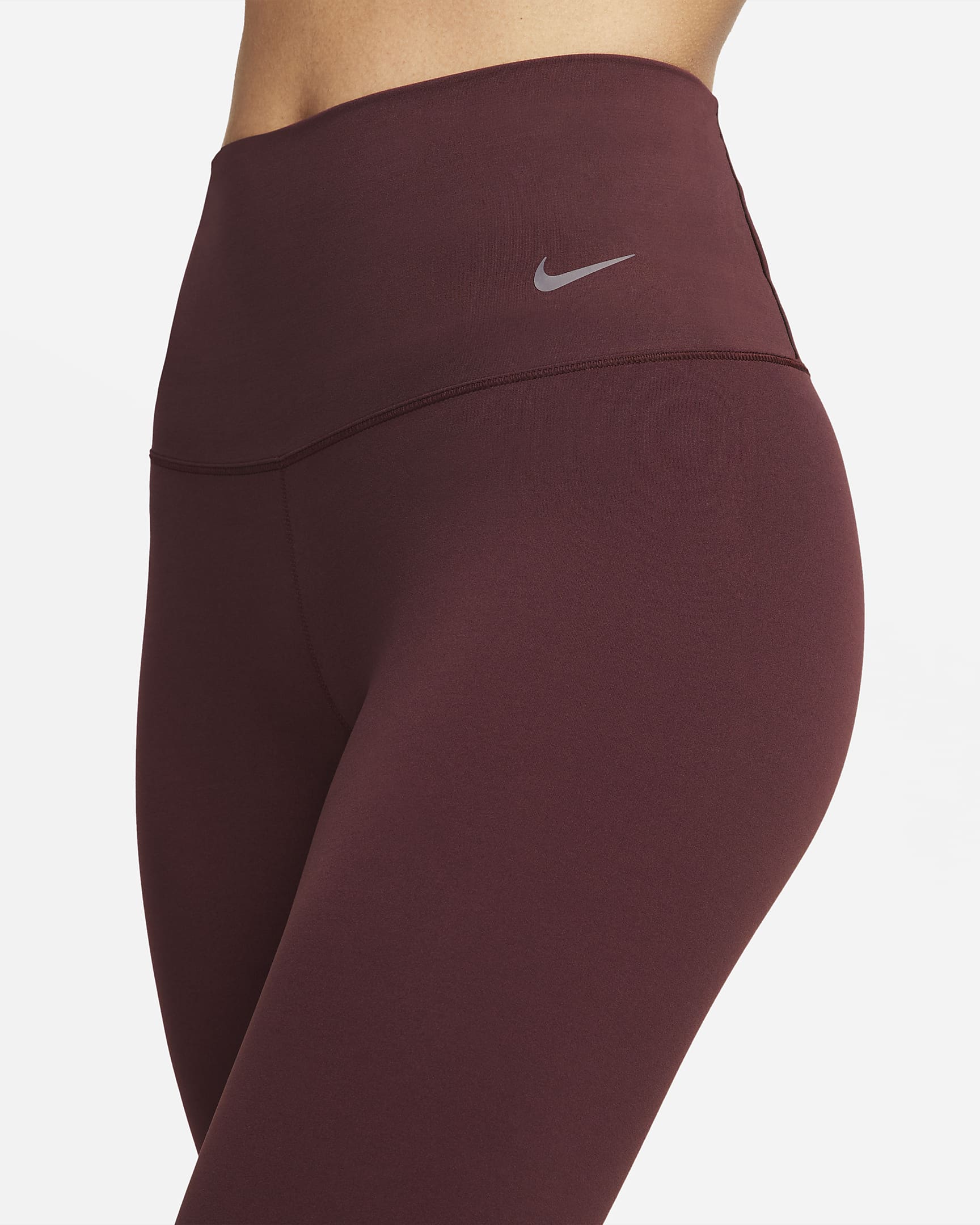 Nike Zenvy Women's Gentle-Support High-Waisted 7/8 Leggings - Burgundy Crush/Black