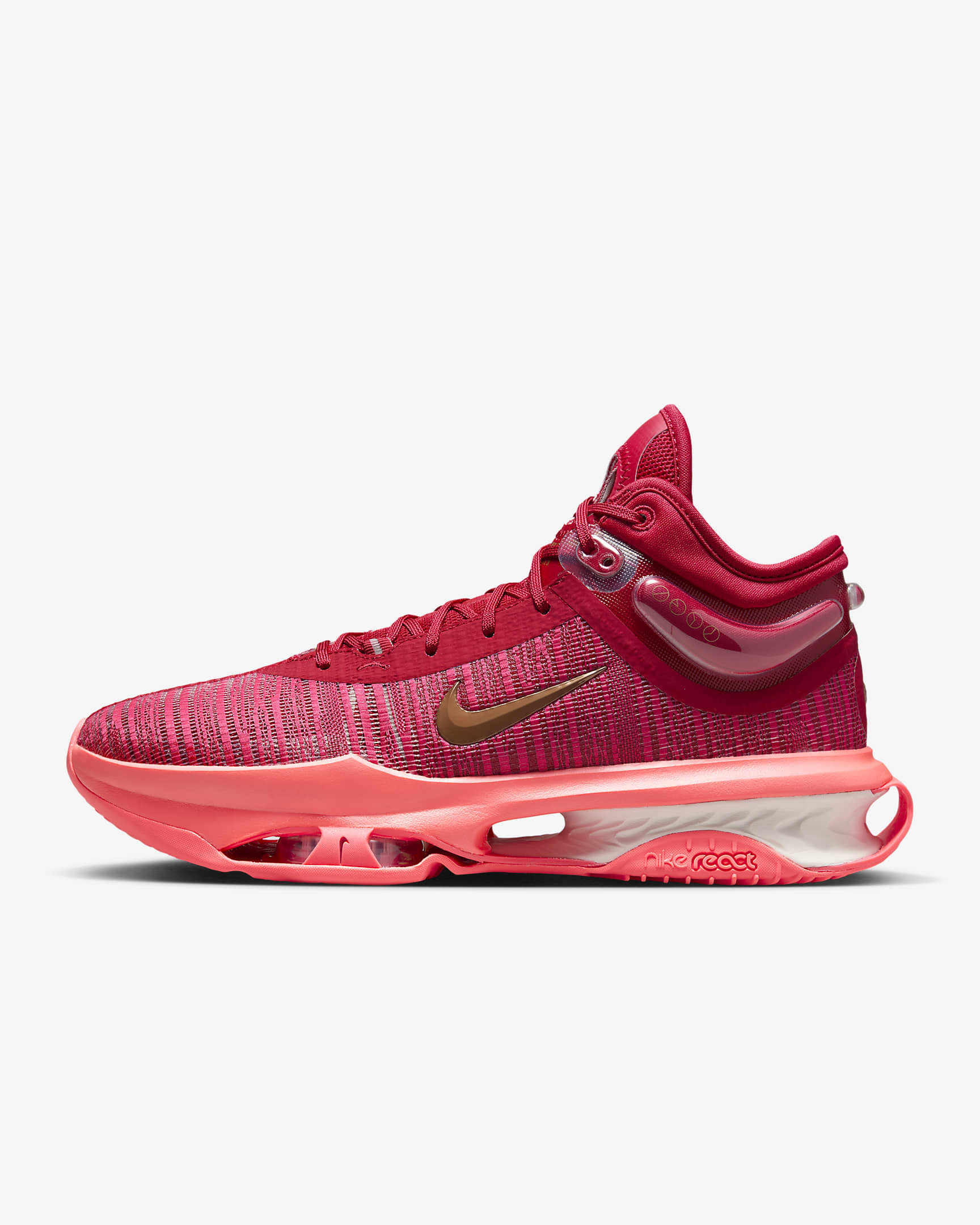 Nike G.T. Jump 2 Erkek Basketbol Ayakkabısı - Mystic Hibiscus/Hot Punch/Gym Red/Metallic Red Bronze