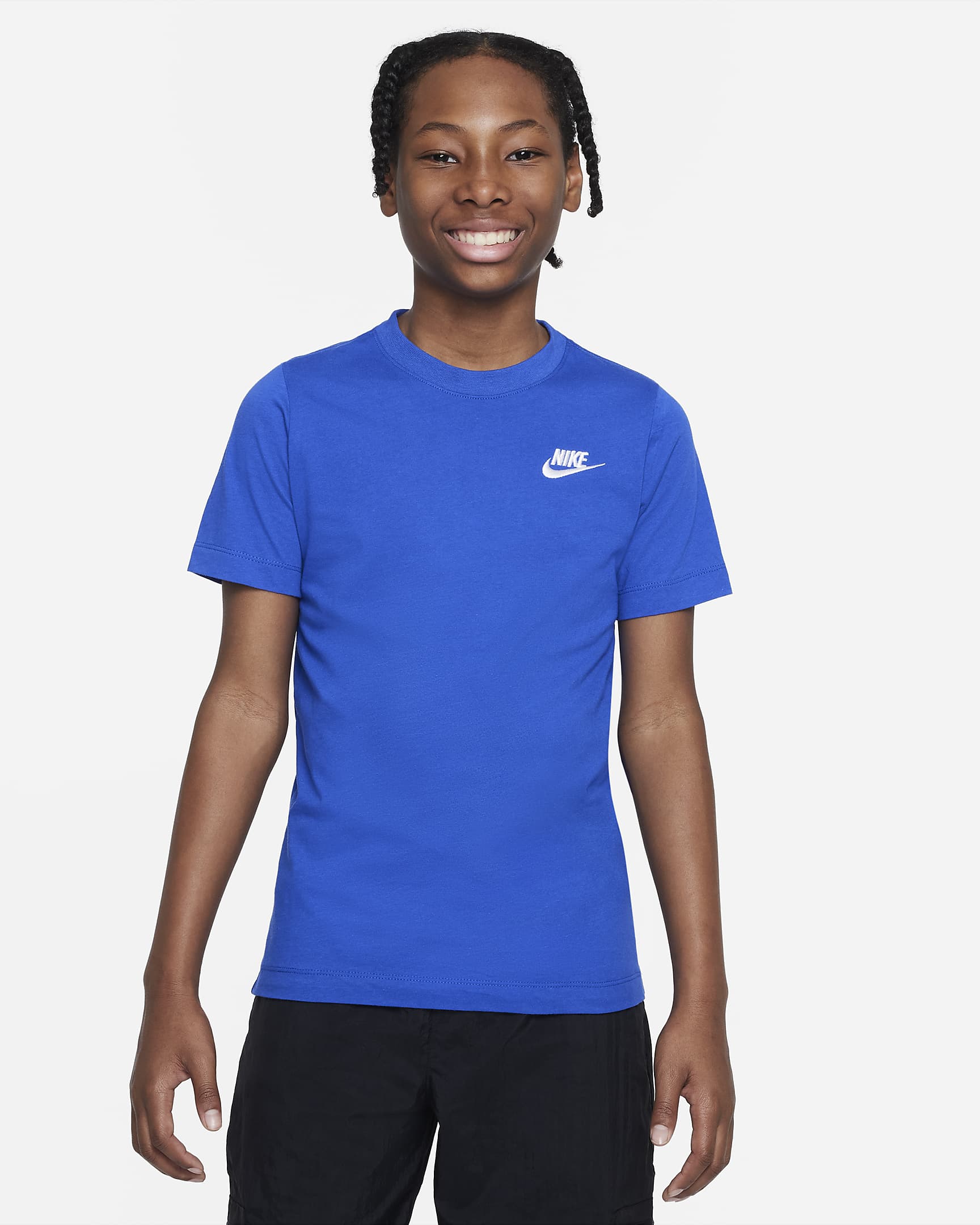 T-shirt Nike Sportswear pour ado - Game Royal/Blanc