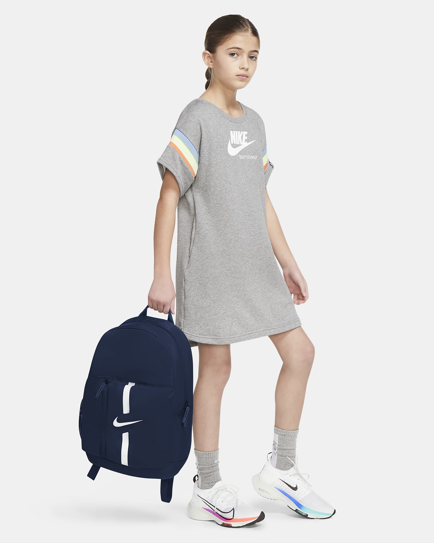 Nike Academy Team Kids' Football Backpack (22L) - Midnight Navy/Black/White