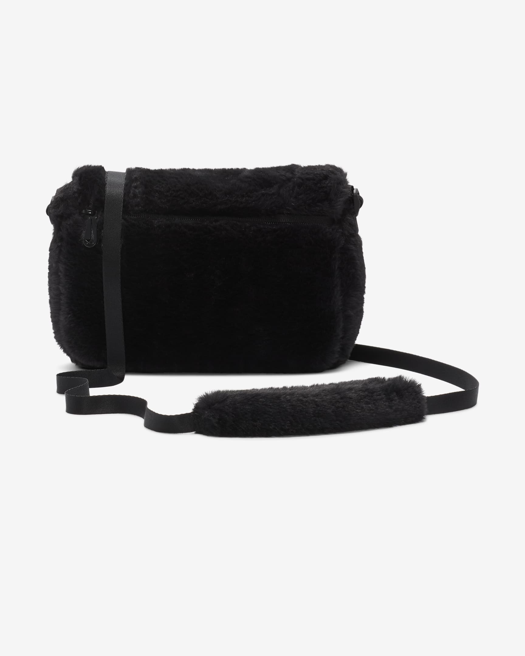 Nike Sportswear Futura 365 Faux Fur Cross-Body Bag (1L) - Black/Black/White