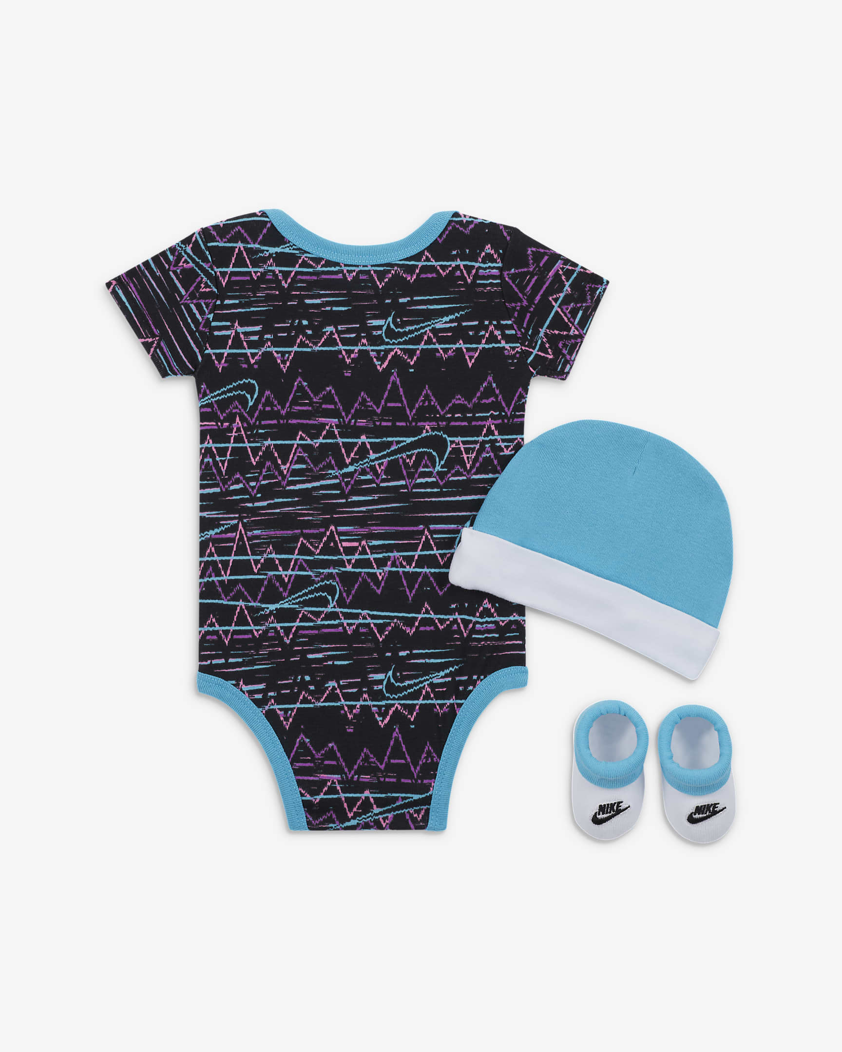 Nike New Wave Baby 3-Piece Bodysuit Box Set - Black