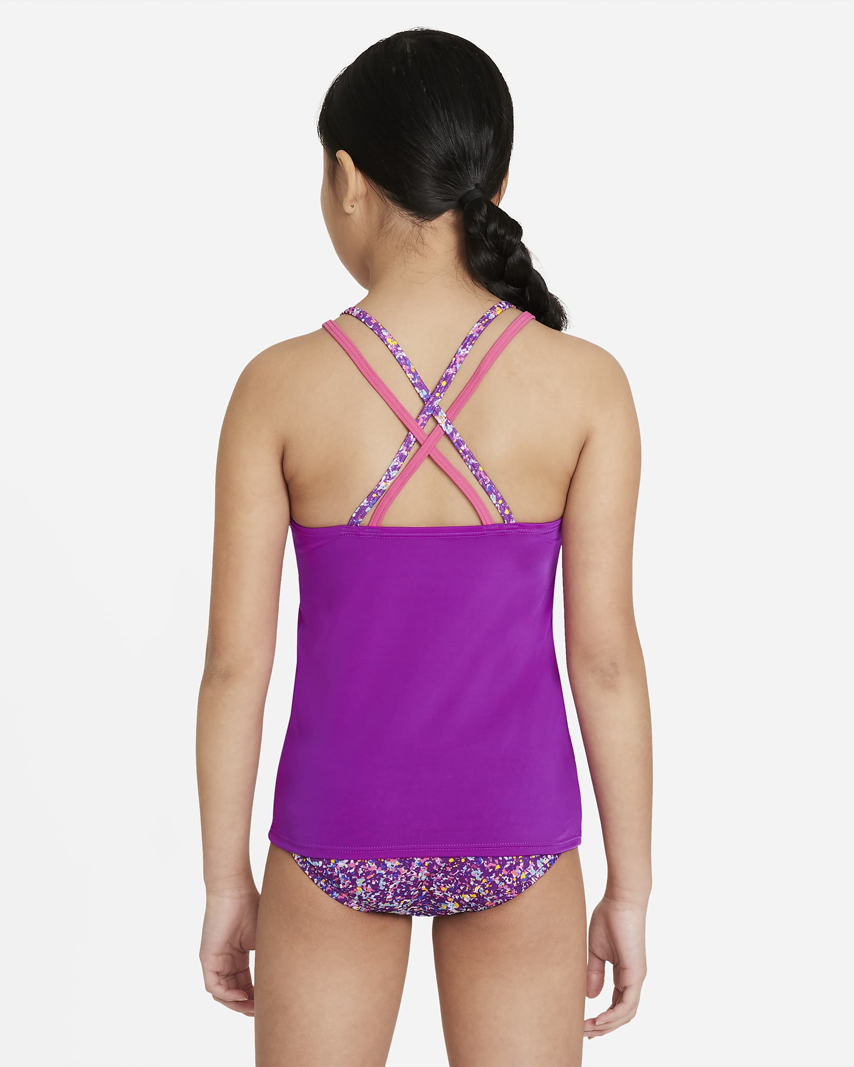 Nike Spiderback Big Kids' (Girls') Tankini - Vivid Purple