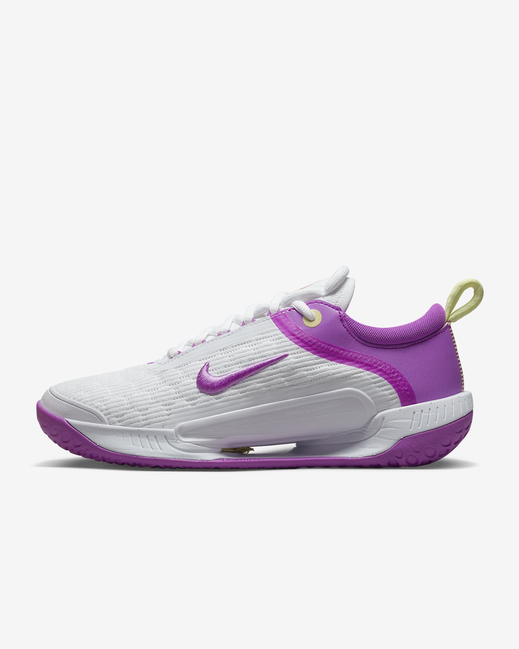 NikeCourt Air Zoom NXT Women's Hard Court Tennis Shoes - White/Citron Tint/Citron Tint/Fuchsia Dream