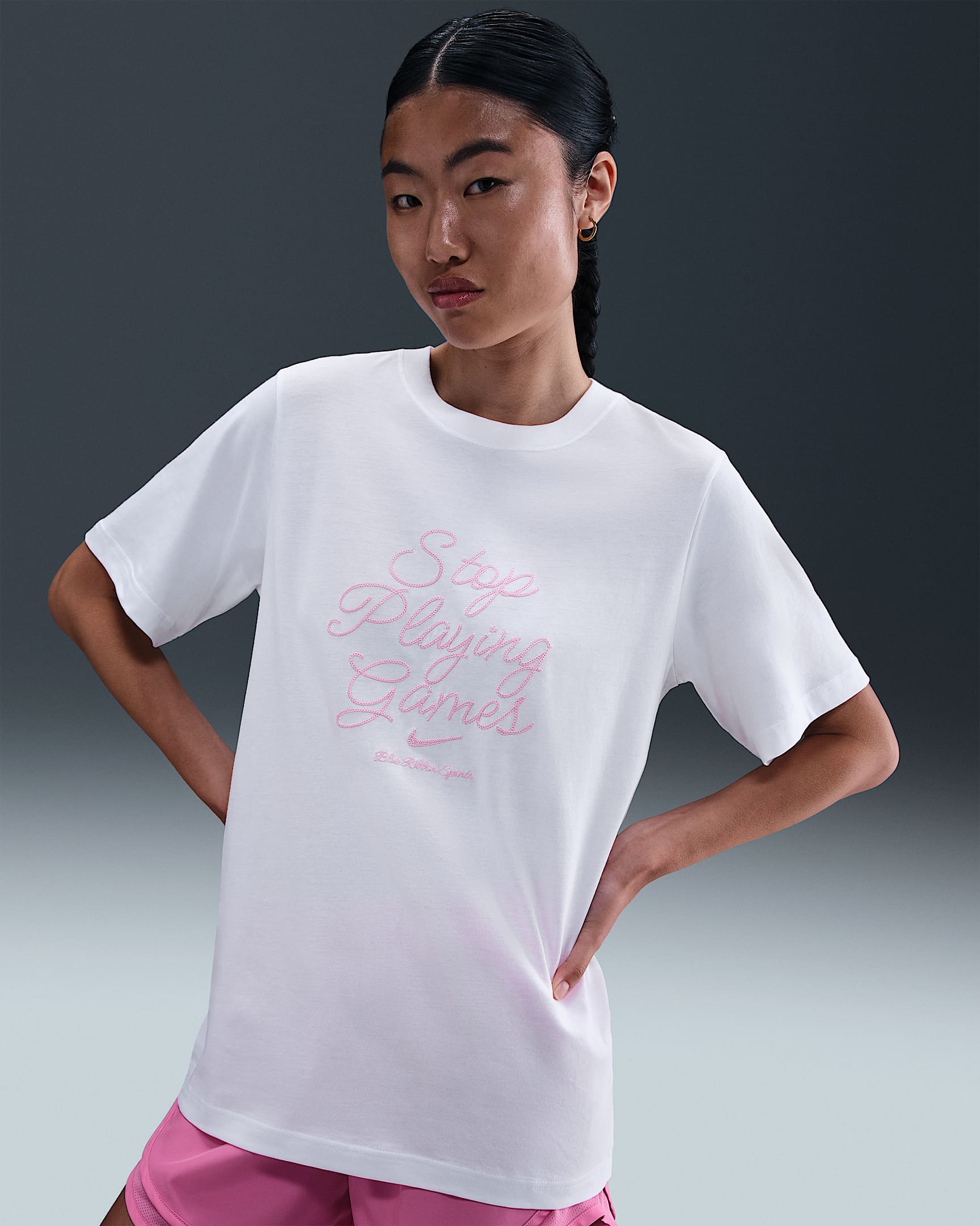 Nike Sportswear Women's T-Shirt - White/Pink Foam