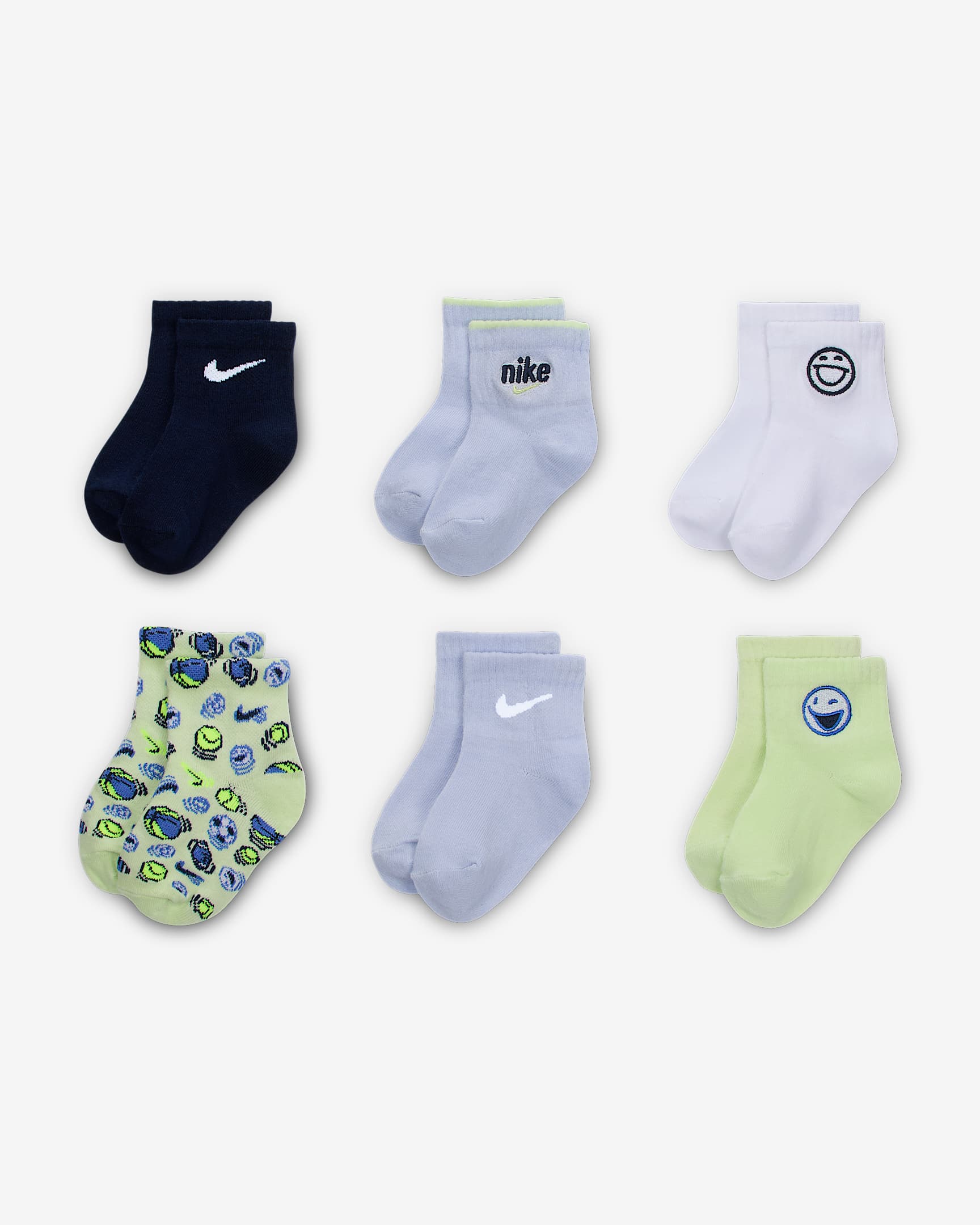Nike Play For All Baby (0-9M) Infant Socks (6 Pairs) - Ghost