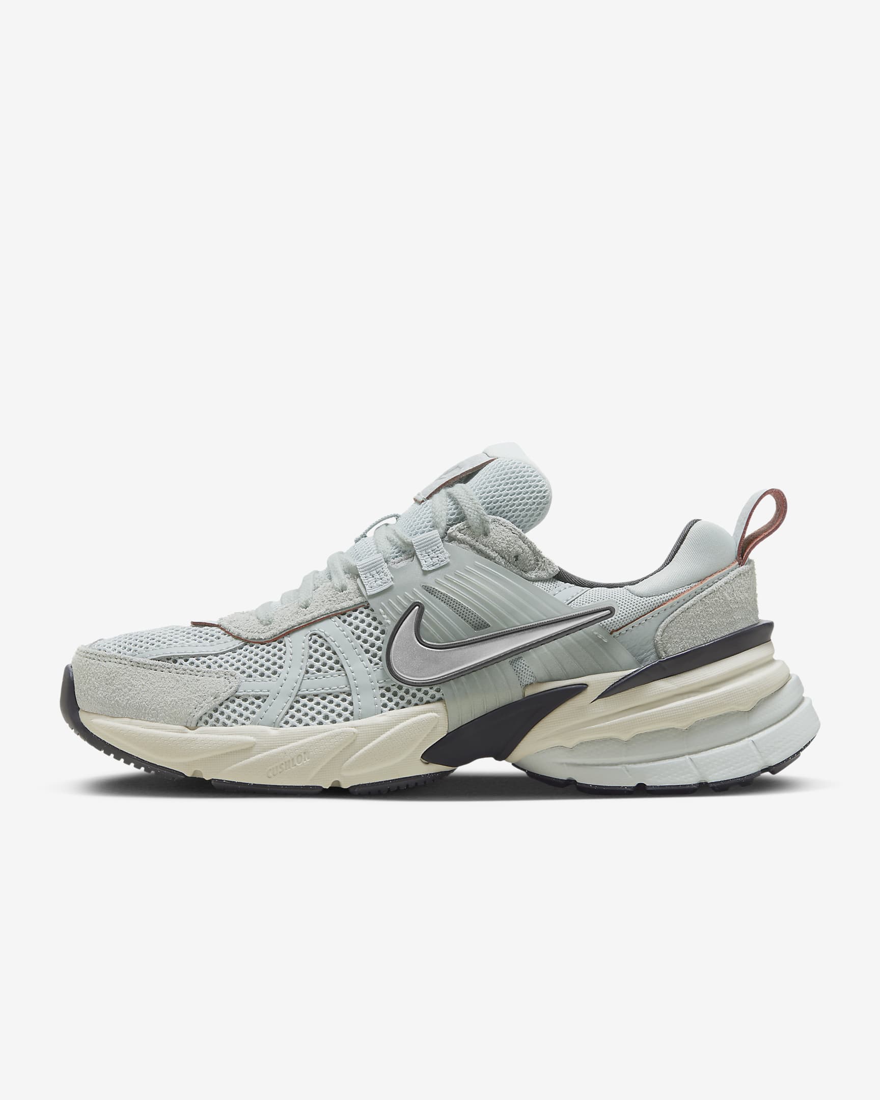 Nike V2K-løbesko - Light Pumice/Light Orewood Brown/sort/Chrome