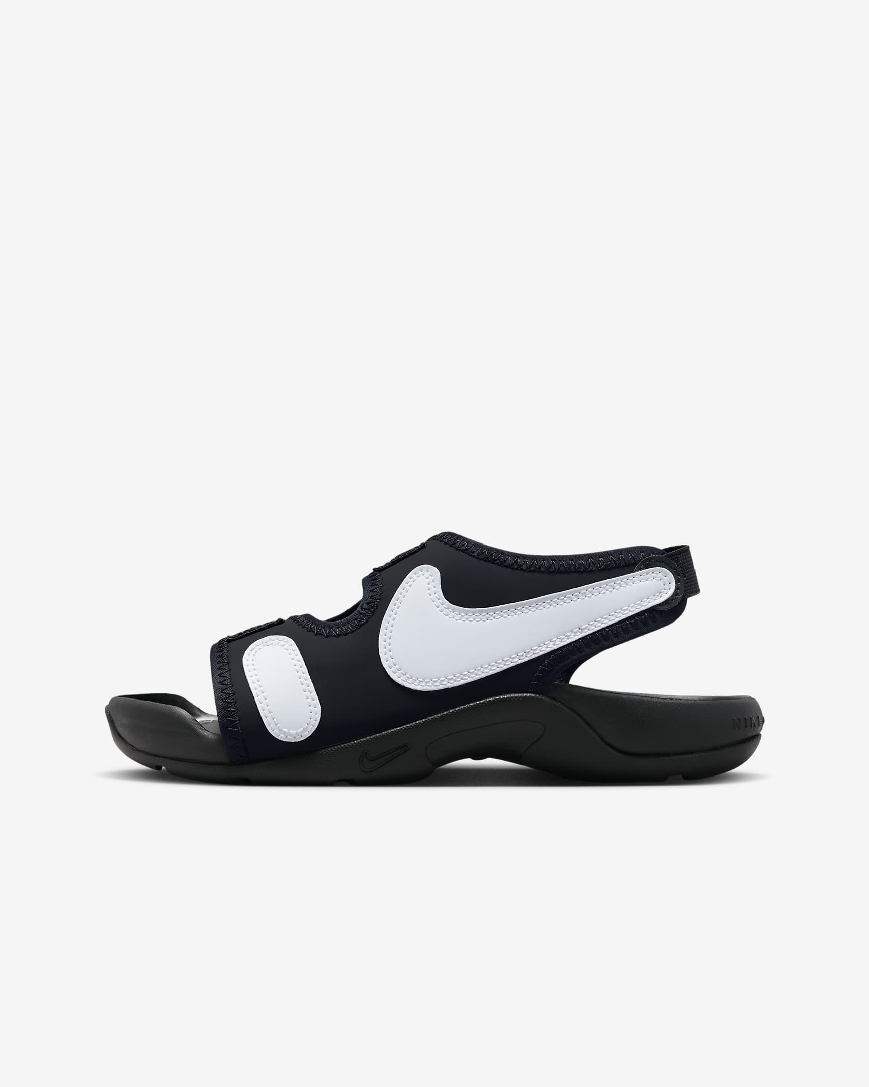 Claquette Nike Sunray Adjust 6 pour ado - Noir/Blanc