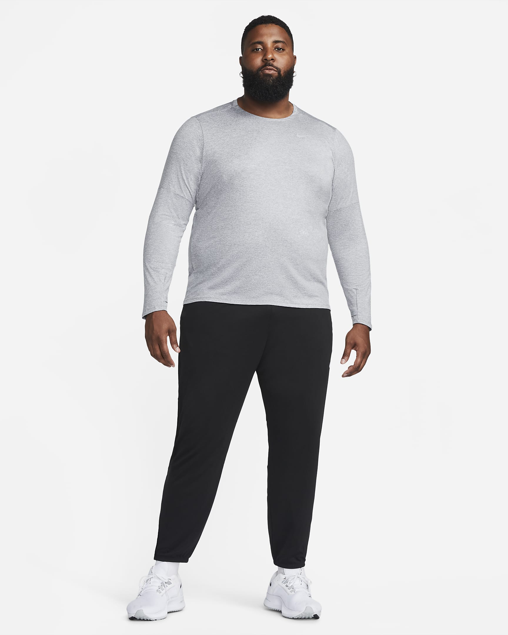 Nike Element Men's Dri-FIT Running Crew Top - Smoke Grey/Grey Fog/Heather