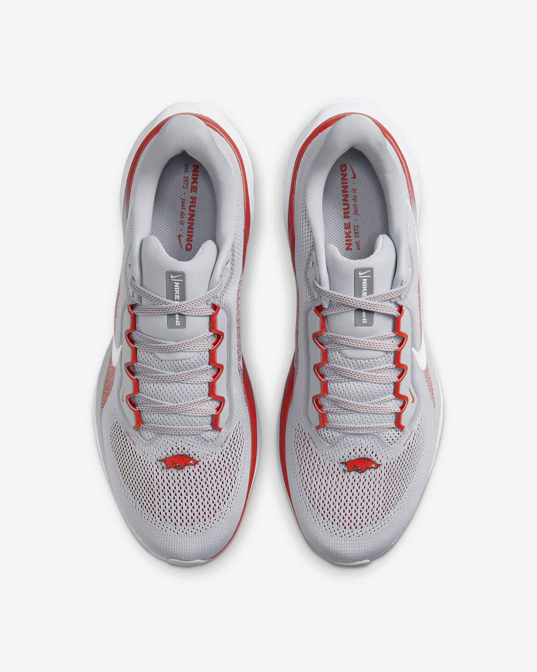 Tenis de correr en pavimento universitarios Nike para hombre Arkansas Pegasus 41 - Gris lobo/Blanco/Carmesí team/Blanco