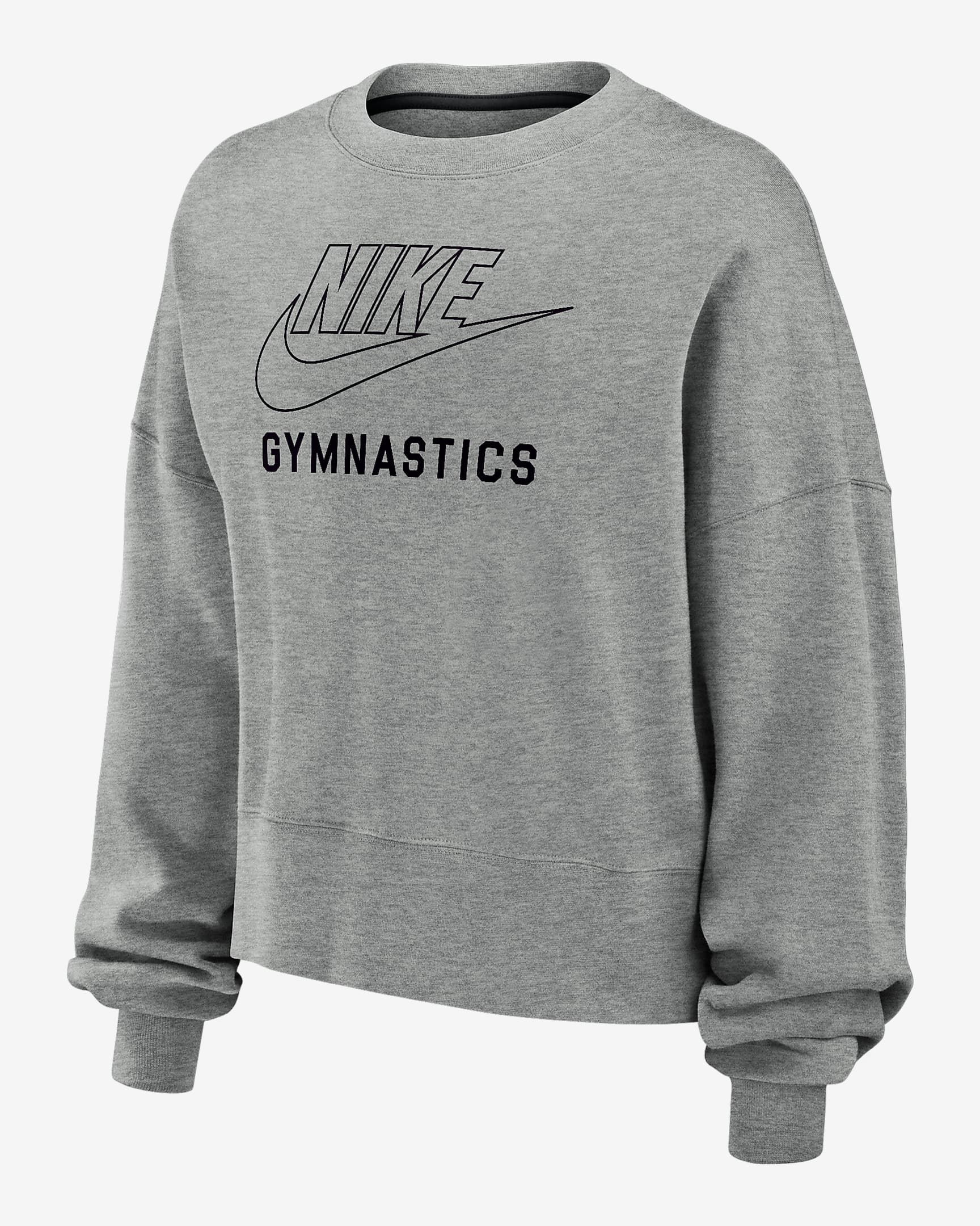 Nike Phoenix Fleece Women's Gymnastics Crew-Neck Sweatshirt - Dark Grey Heather