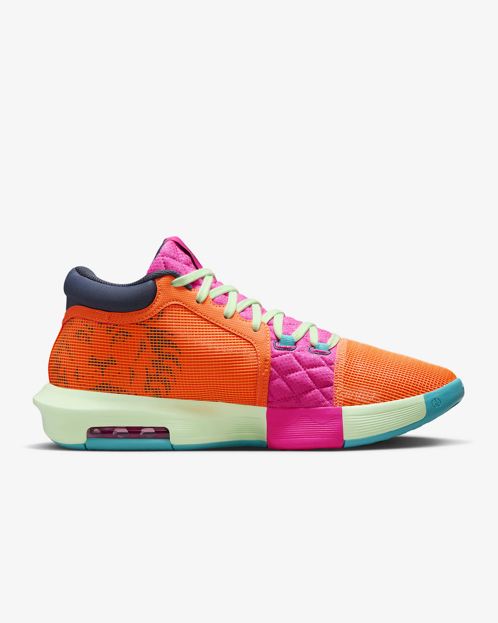 Παπούτσια μπάσκετ LeBron Witness 8 - Total Orange/Laser Fuchsia/Vapor Green/Thunder Blue