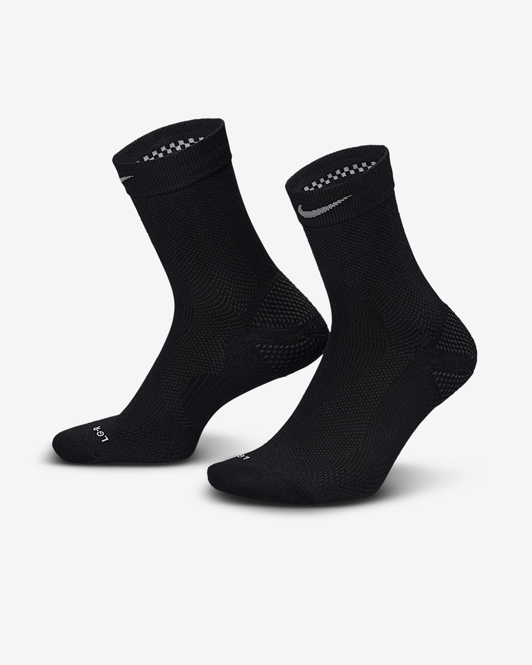Nike Lightweight Running Micro Crew Socks (1 Pair) - Black/Pure Platinum/Dark Smoke Grey/Smoke Grey