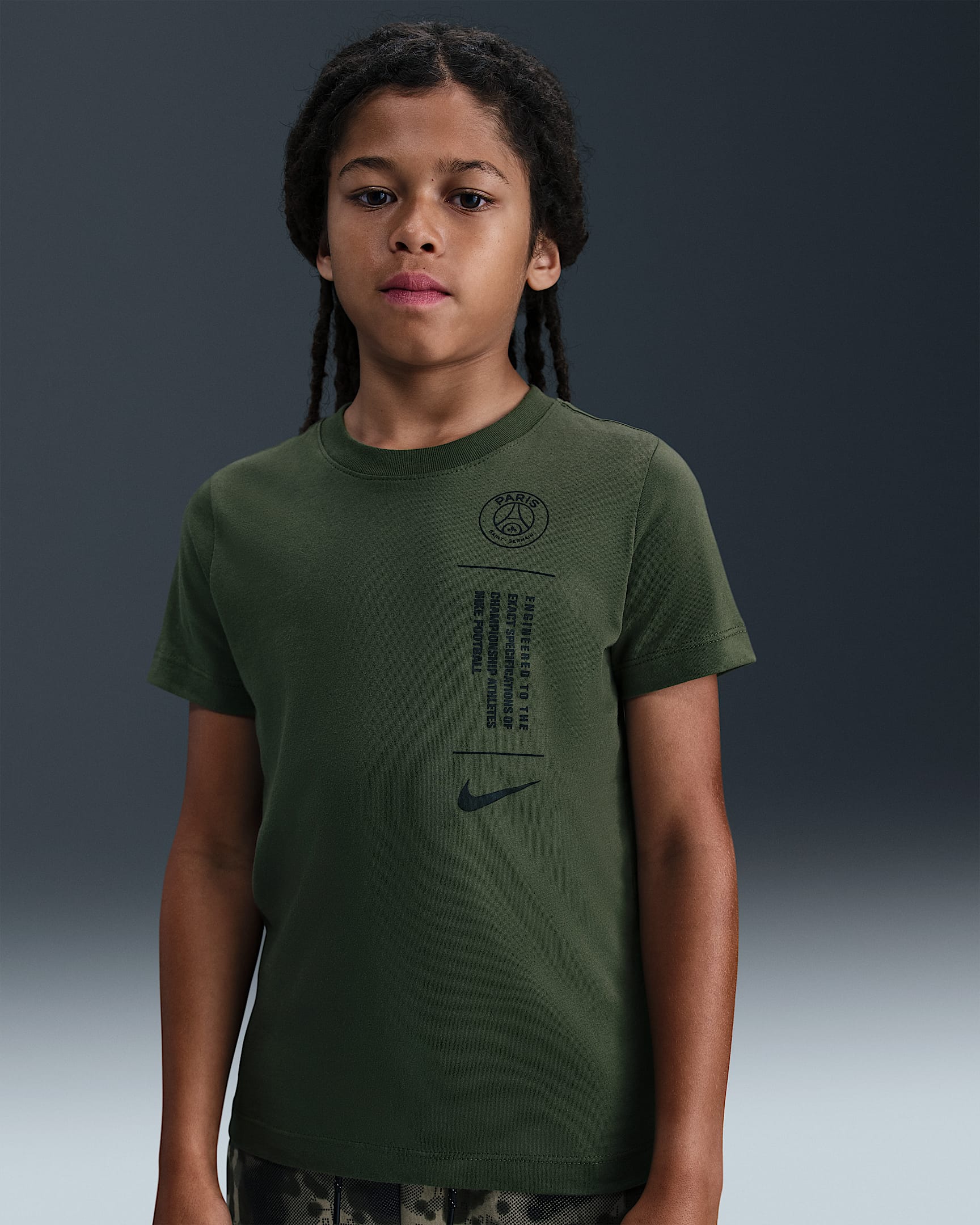 Paris Saint-Germain Older Kids' Nike Football T-shirt - Cargo Khaki