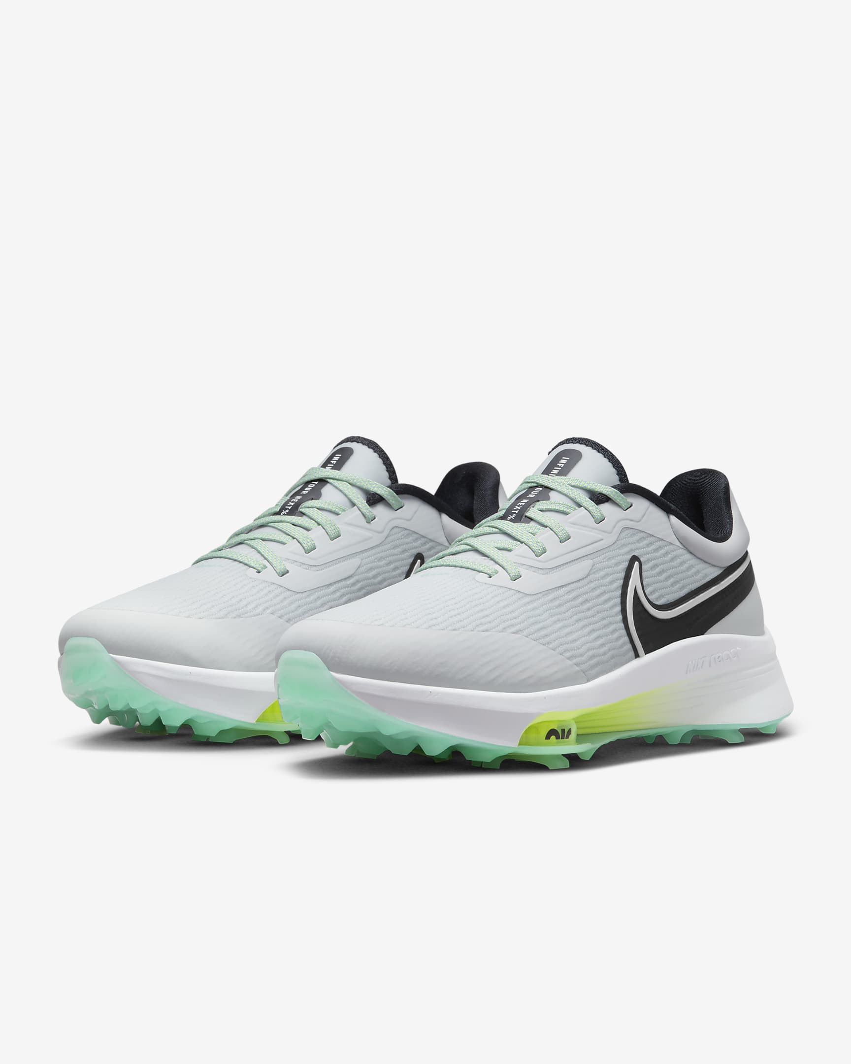 Nike Air Zoom Infinity Tour NEXT% Men's Golf Shoes (Wide) - Photon Dust/Volt/Emerald Rise/Black