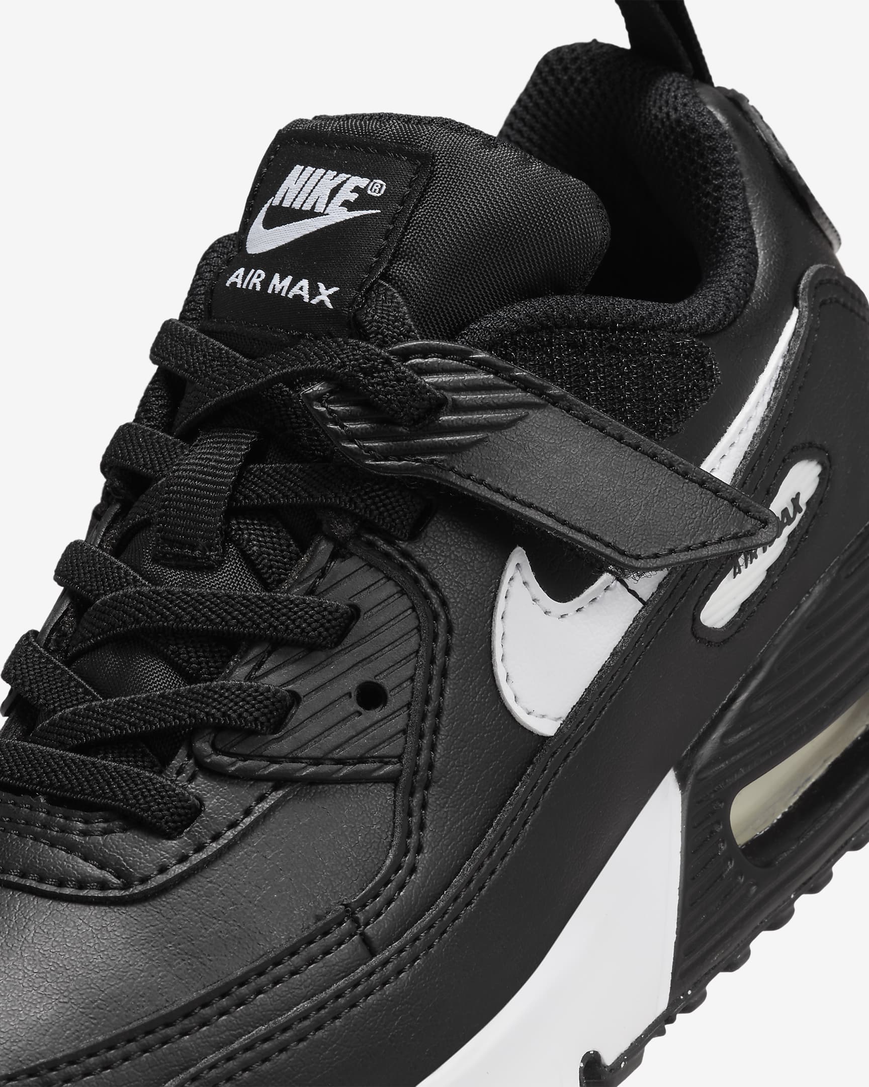 Tenis para niños de preescolar Nike Air Max 90 EasyOn - Negro/Negro/Blanco