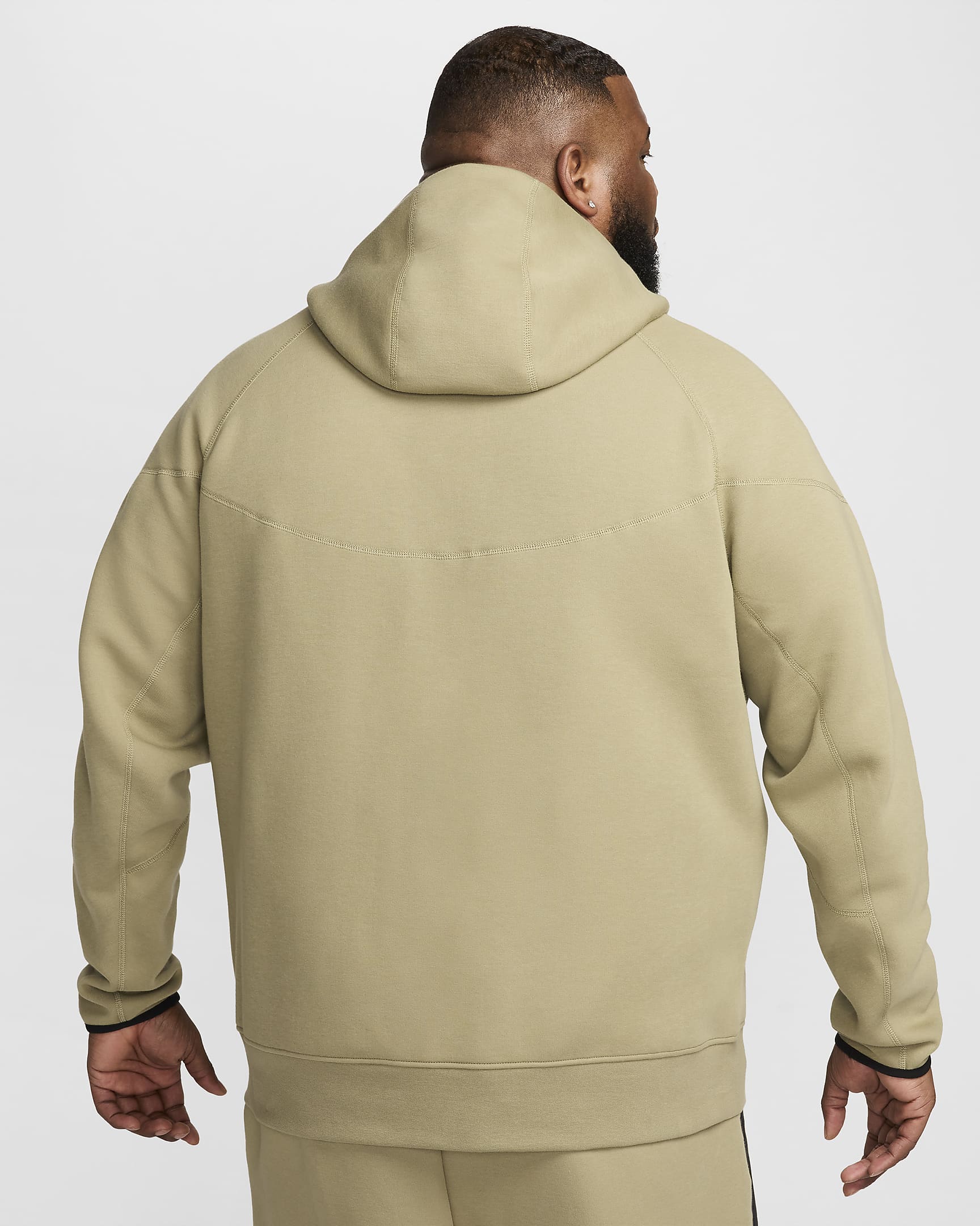 Nike Sportswear Tech Fleece Windrunner hettejakke til herre - Neutral Olive/Svart