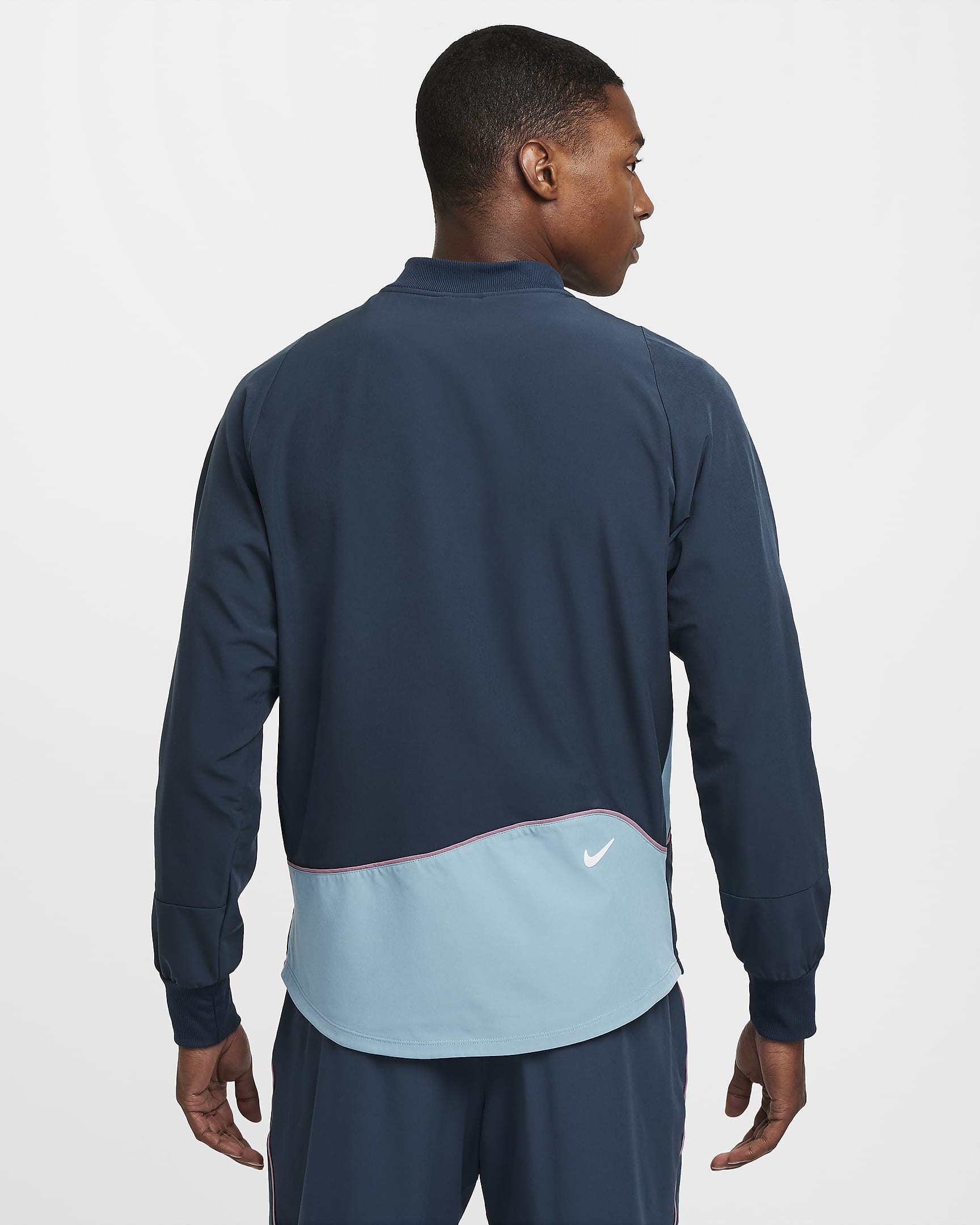 Veste de tennis Dri-FIT NikeCourt Advantage pour homme - Armory Navy/Denim Turquoise/Burgundy Crush/Blanc