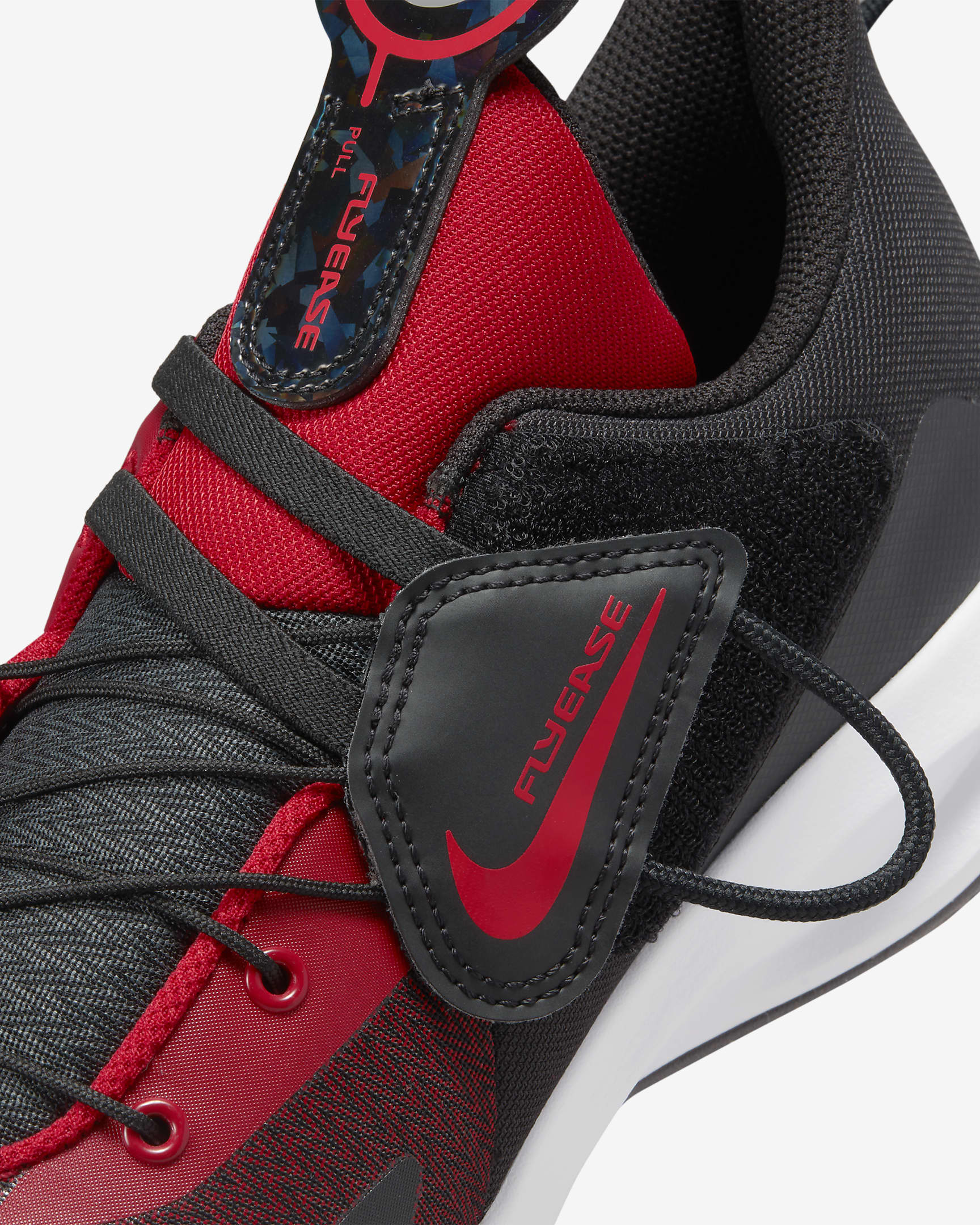 Nike Precision 6 FlyEase Basketball Shoes - Black/Gym Red/University Red