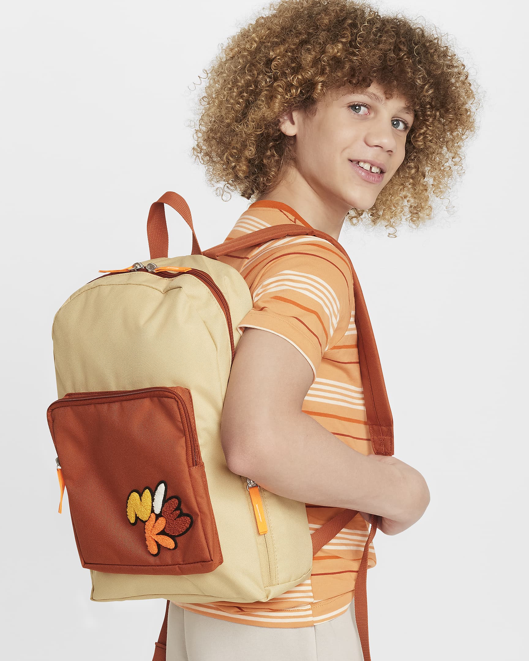 Nike Classic Kids' Backpack (16L) - Sesame/Burnt Sunrise/Total Orange