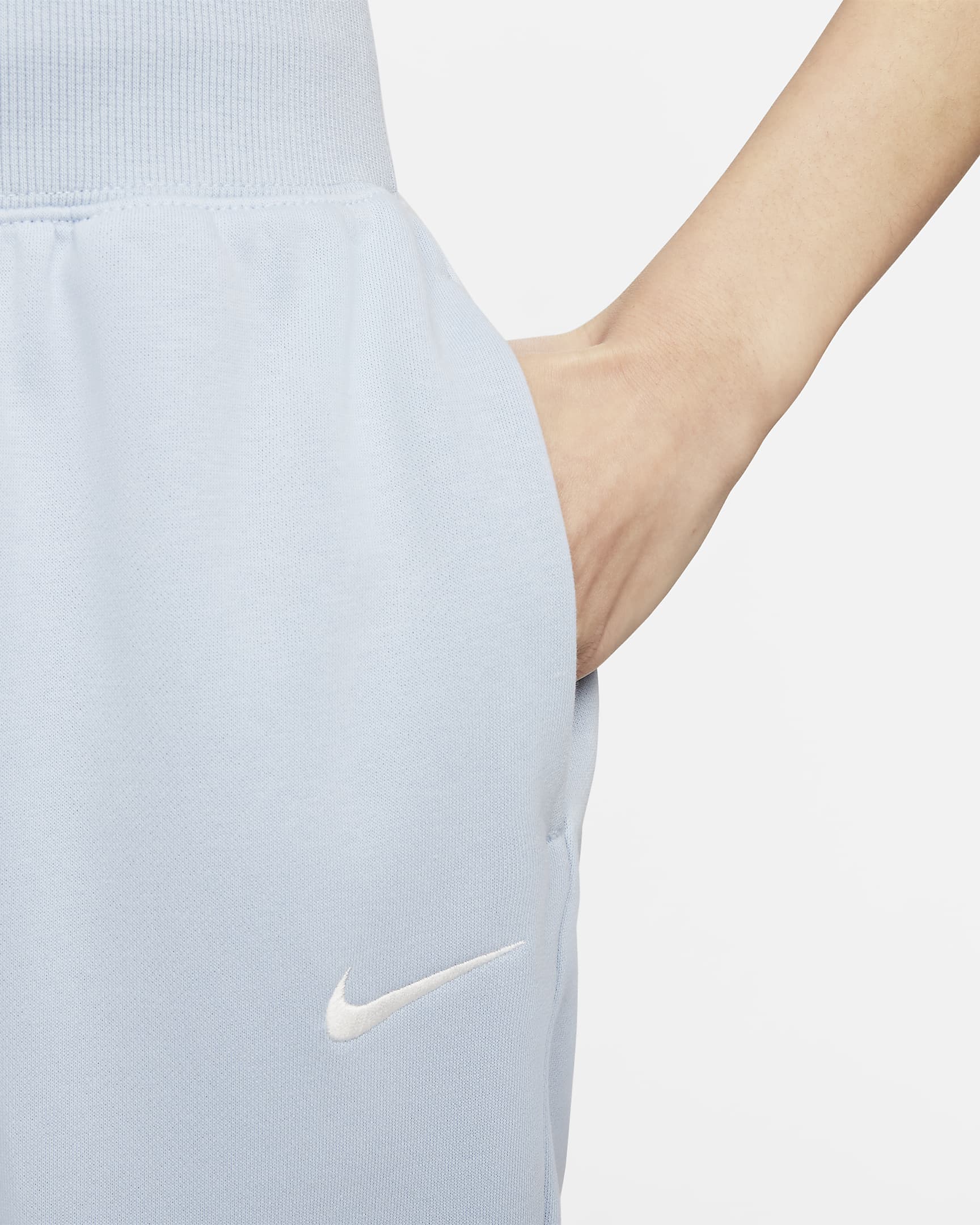 Nike Sportswear Phoenix Fleece Women's High-Waisted Oversized French Terry Tracksuit Bottoms - Light Armoury Blue/Sail