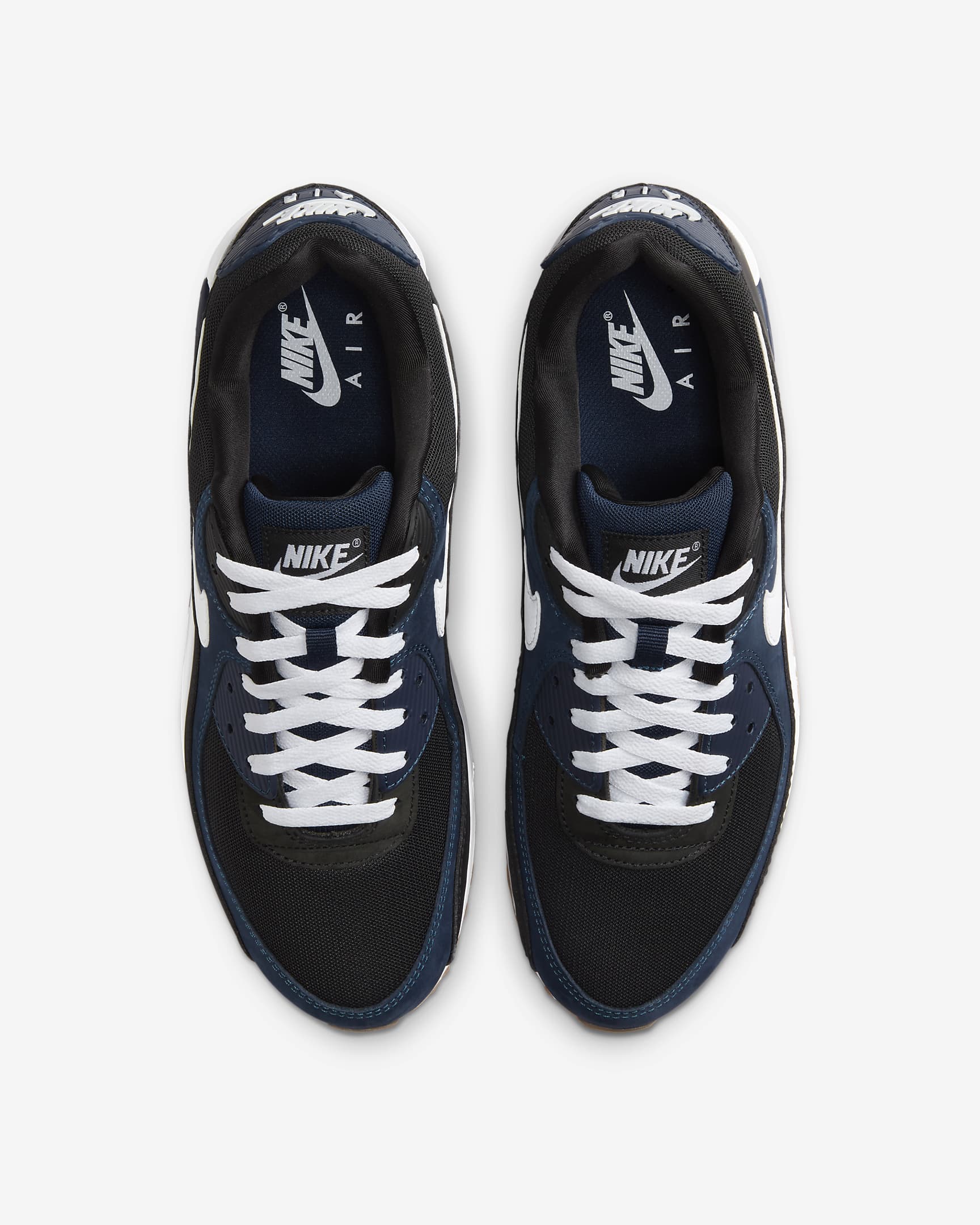 Nike Air Max 90 Men's Shoes - Midnight Navy/Black/Gum Medium Brown/White