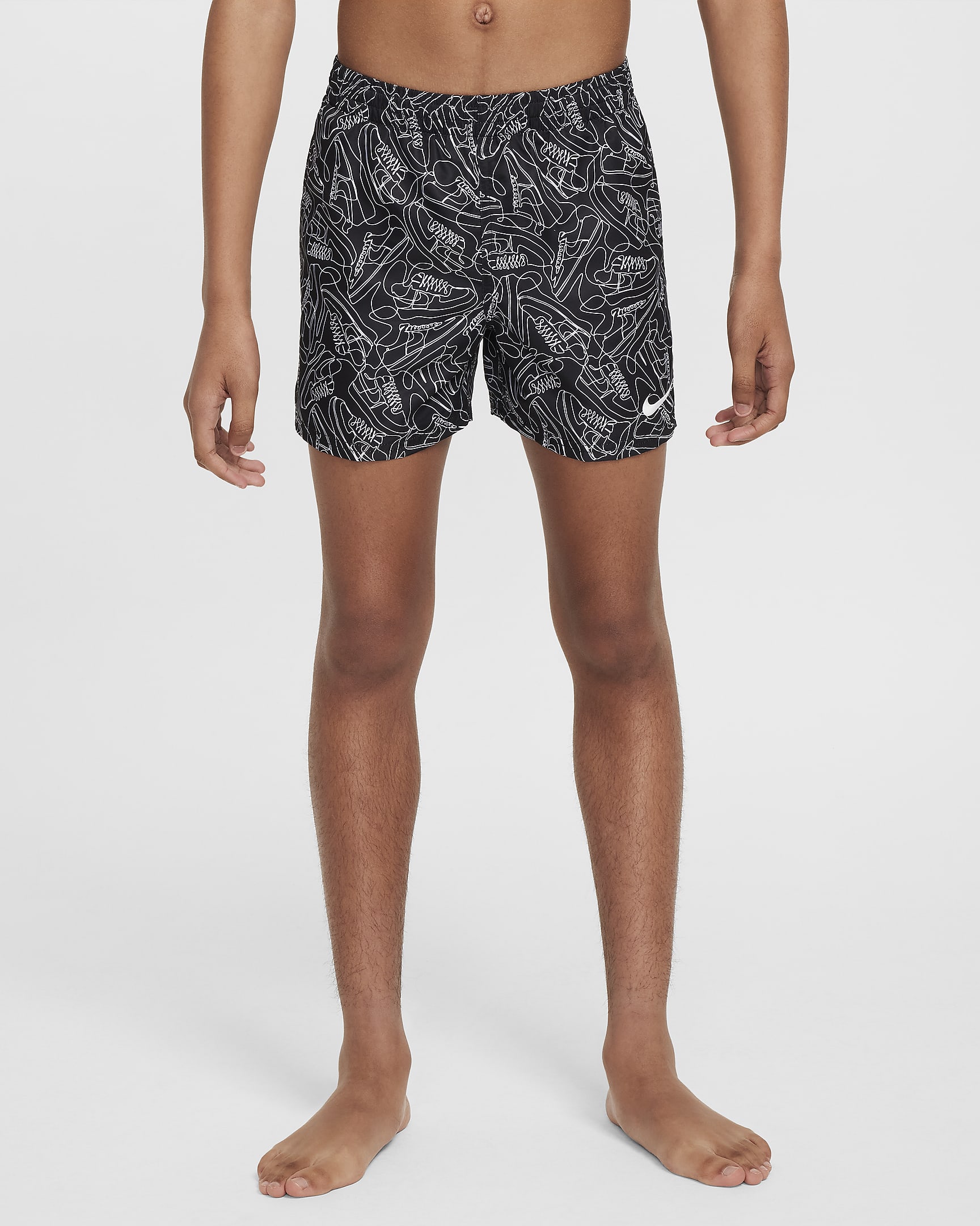 Nike Swim Sneakers Volleyshorts (10 cm) til større børn (drenge) - sort/hvid/hvid