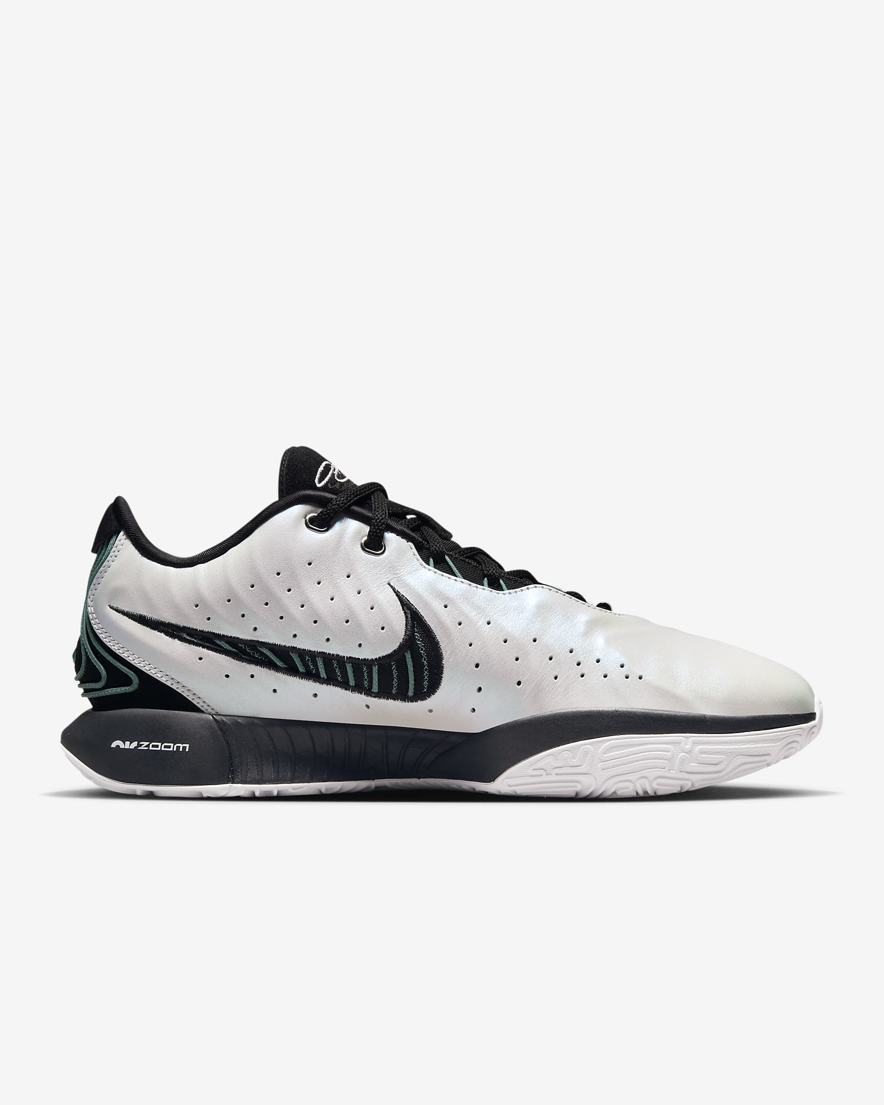 Tenis de básquetbol LeBron XXI "Conchiolin" - Blanco/De costa a costa/Polvo fotón/Negro