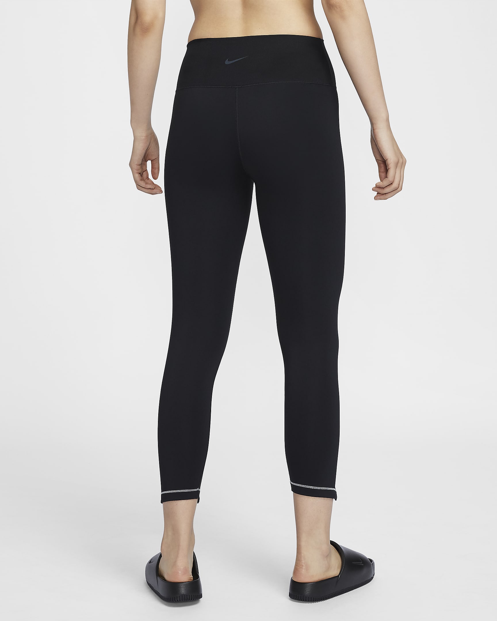 Nike One Rib Women's High-Waisted 7/8 Leggings - Black/Cool Grey