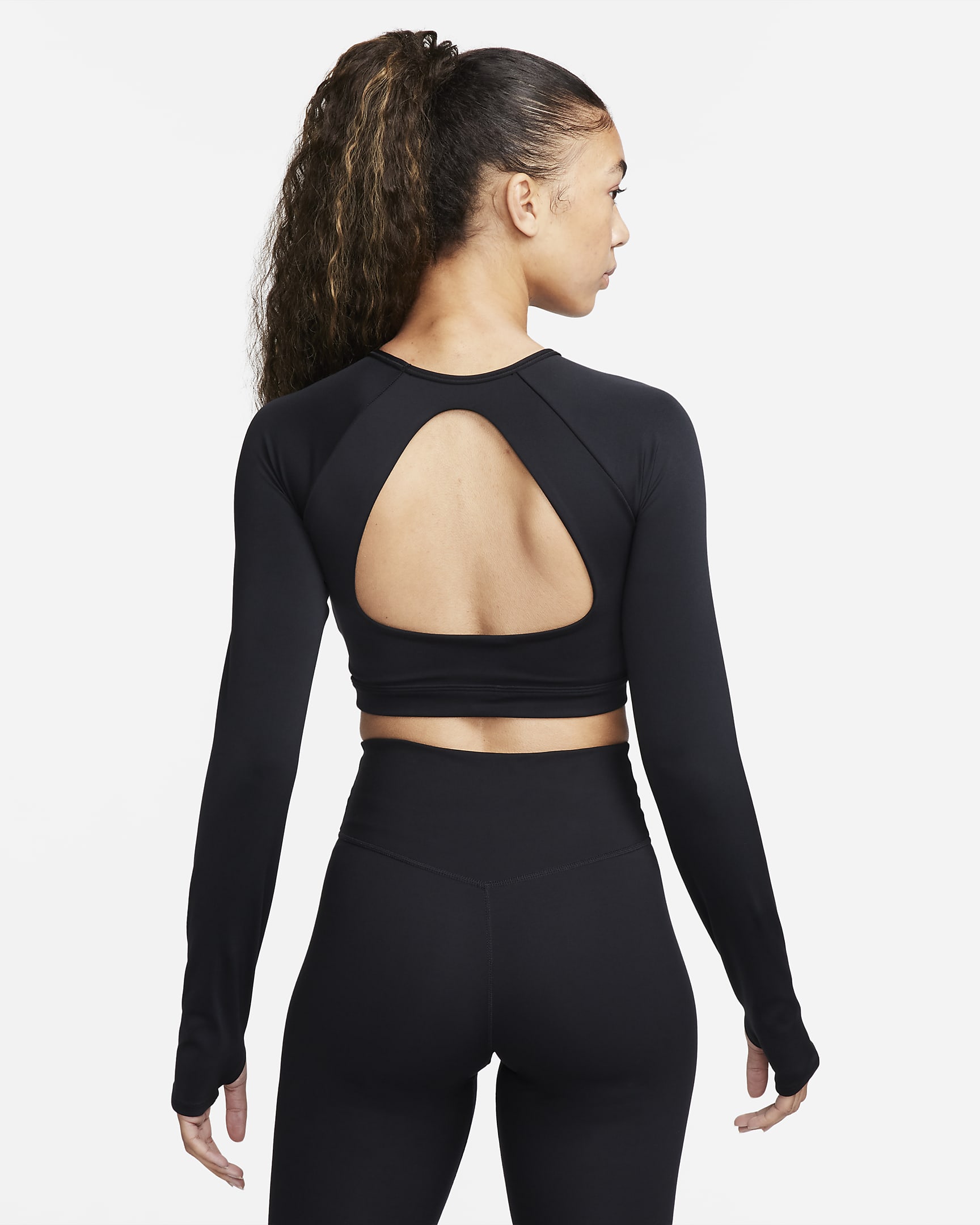 Nike Crop Top gepolsterter Sport-BH mit mittlerem Halt für Damen - Schwarz/Weiß