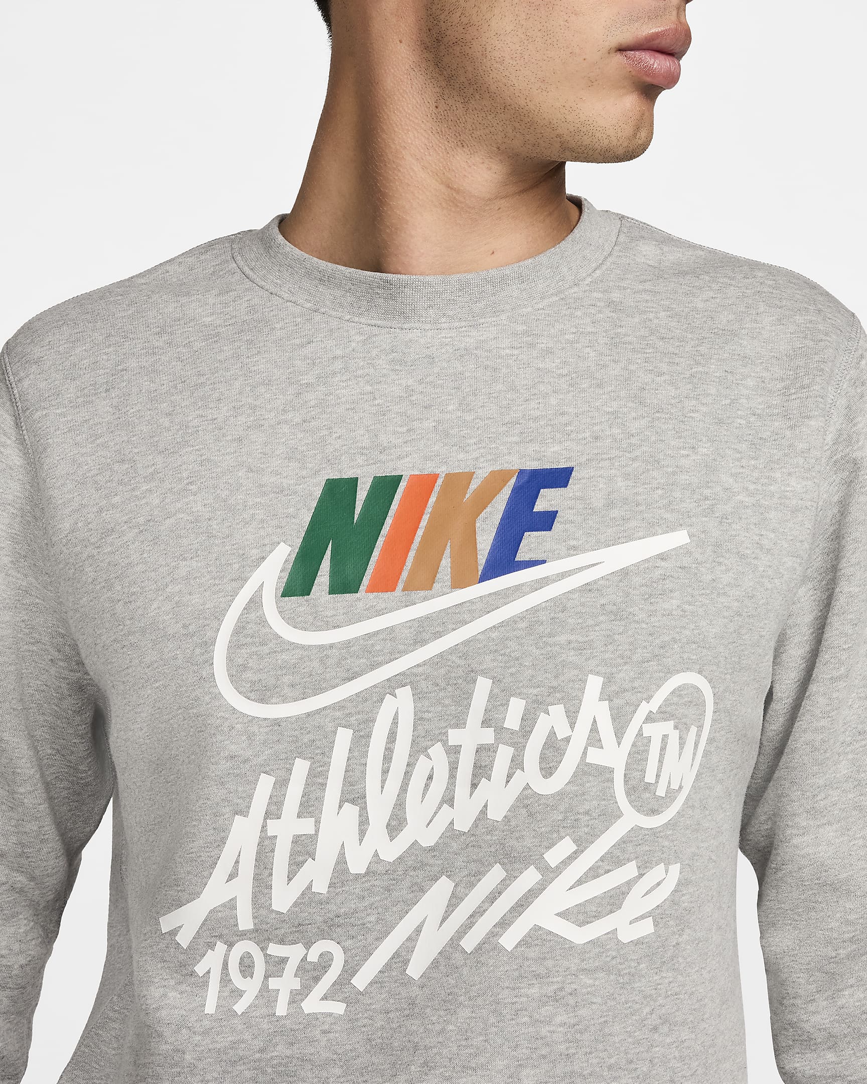 Nike Club Fleece Men's Crew - Dark Grey Heather/Light Smoke Grey