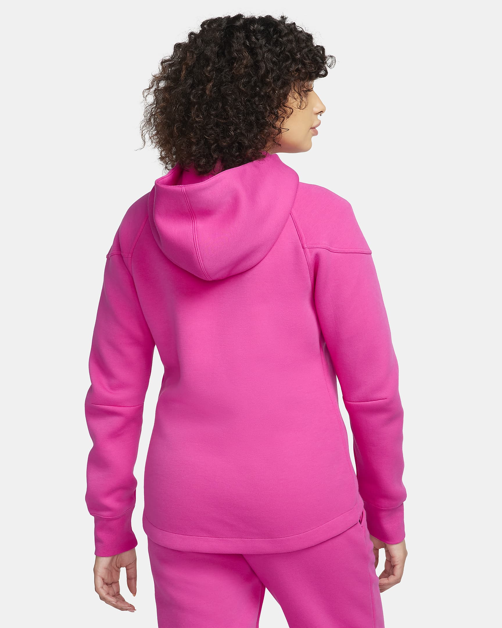 Nike Sportswear Tech Fleece Windrunner–hættetrøje med lynlås til kvinder - Alchemy Pink/sort