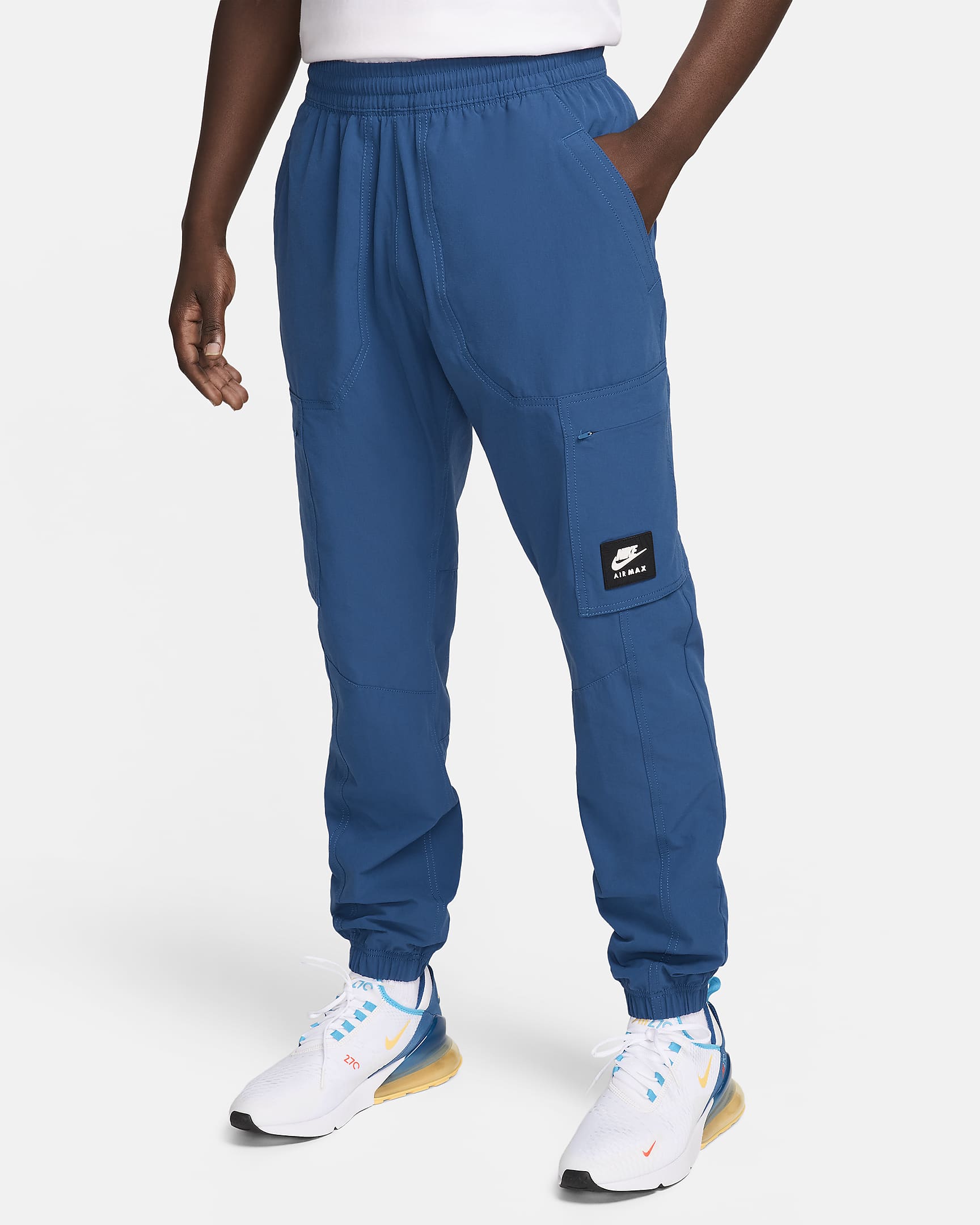 Nike Air Max Men's Woven Cargo Trousers - Court Blue/Black/White