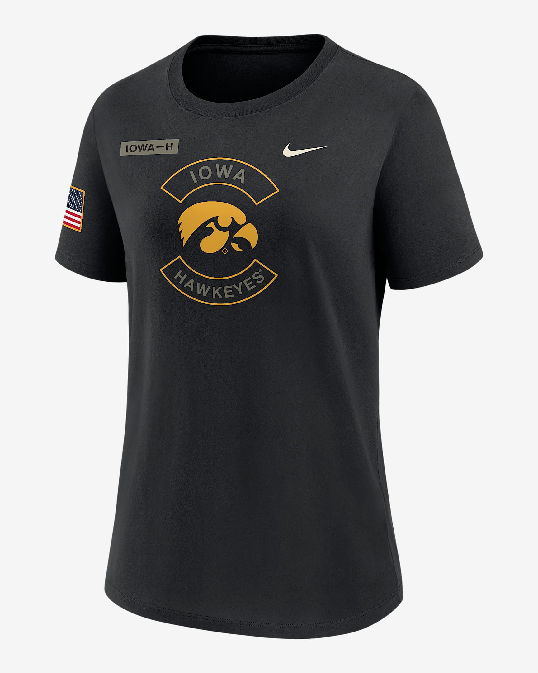 Iowa Military Appreciation Women's Nike Dri-FIT College T-Shirt - Black