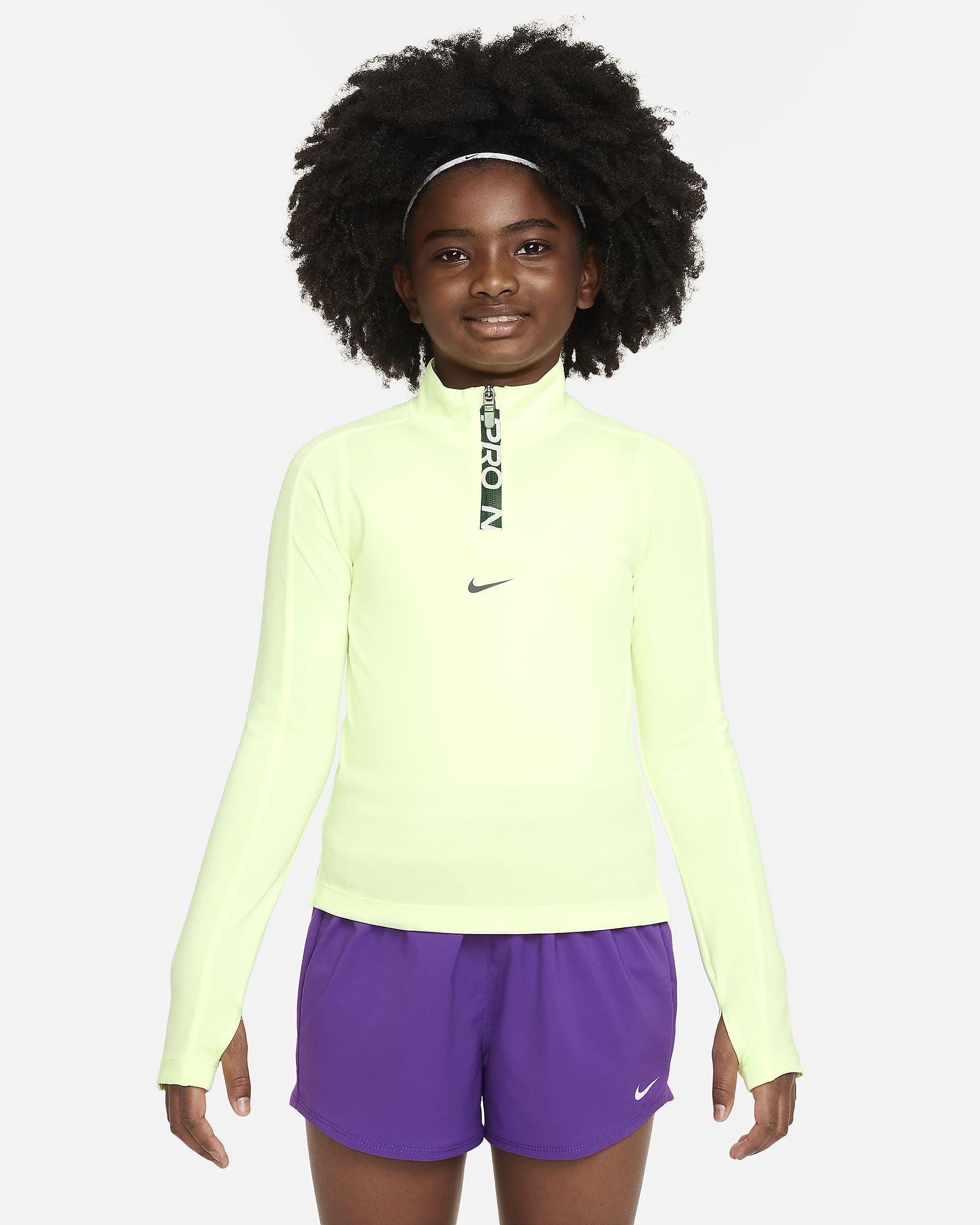 Nike Pro Girls' Dri-FIT Long-Sleeve 1/2-Zip Top. Nike UK