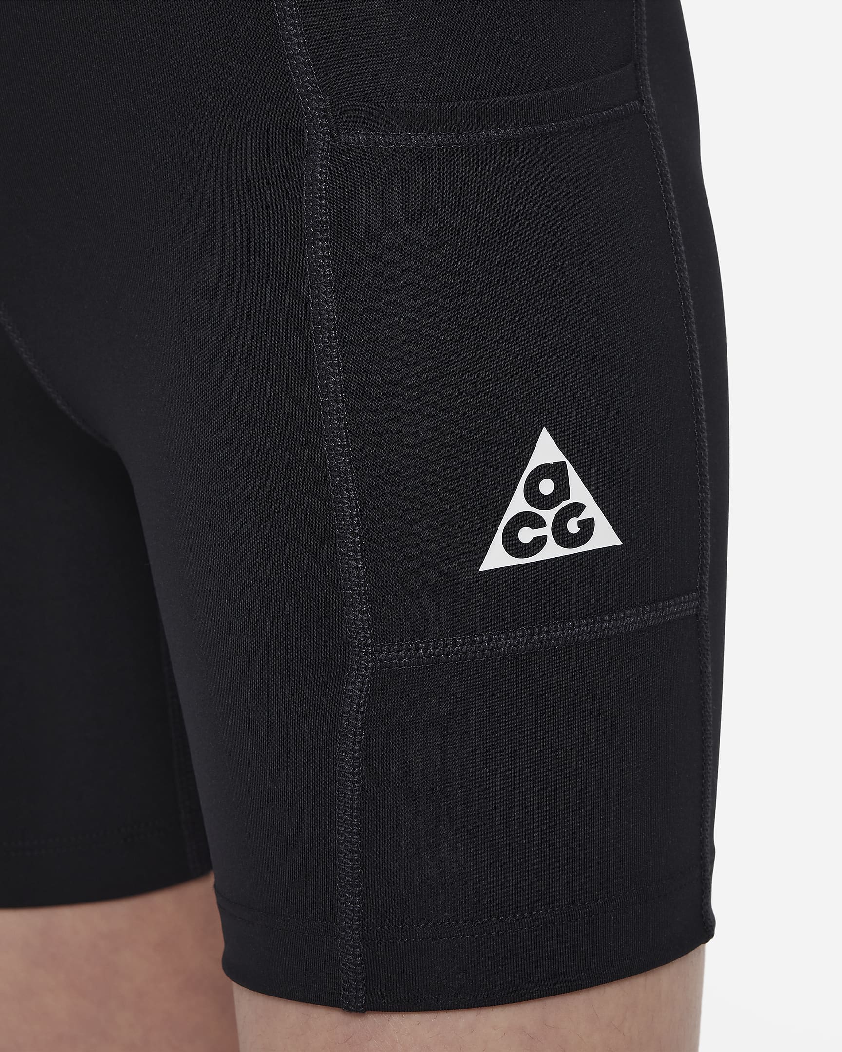 Nike ACG Repel One Older Kids' (Girls') Biker Shorts with Pockets - Black/Summit White