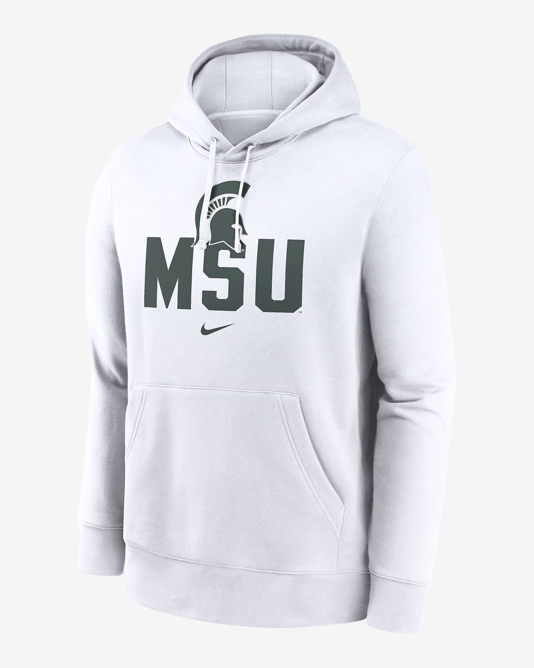 Michigan State Spartans Primetime Club Campus Men's Nike College Pullover Hoodie - White