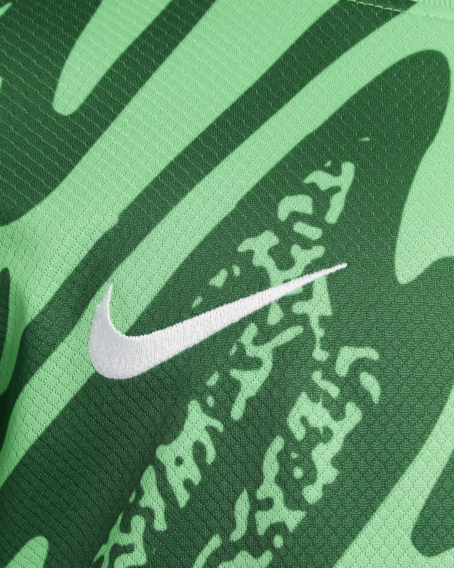 Camisola de futebol de réplica Nike Dri-FIT do equipamento de guarda-redes Stadium Paris Saint-Germain 2024 Júnior - Verde Spark/Verde Pine/Branco