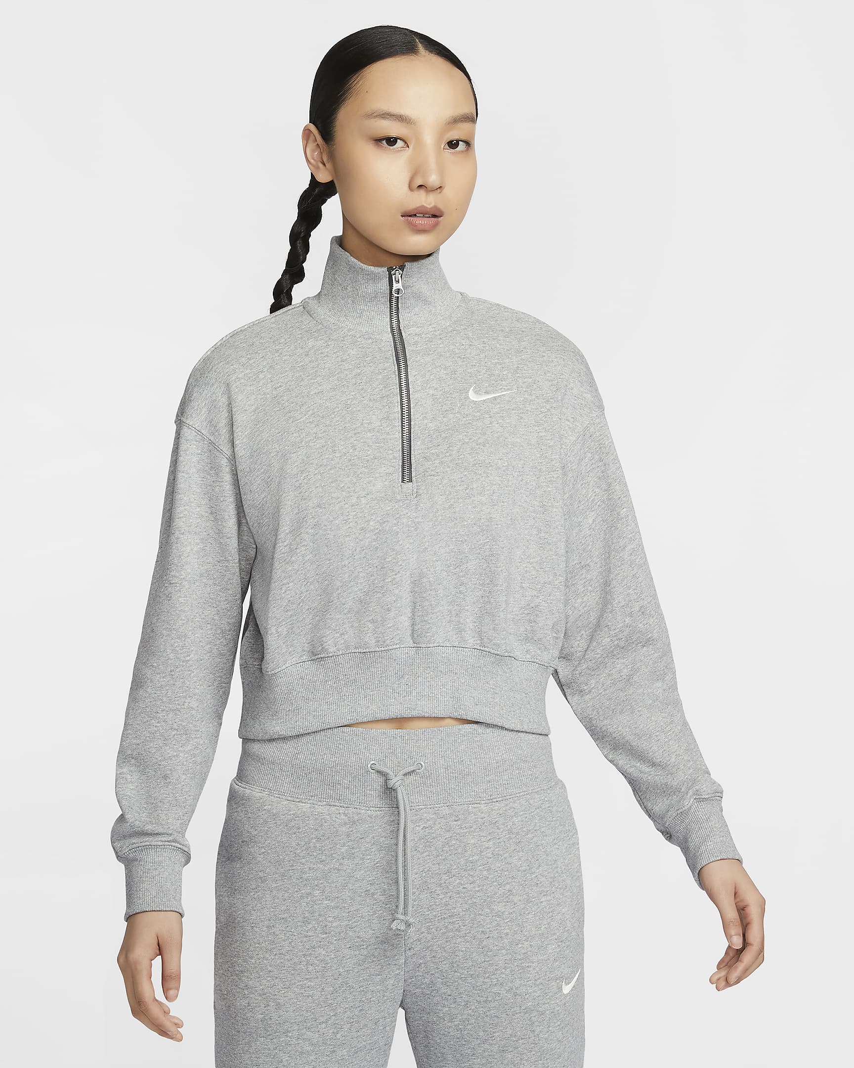 Nike Sportswear Phoenix Fleece Women's 1/4-Zip Cropped Sweatshirt. Nike VN