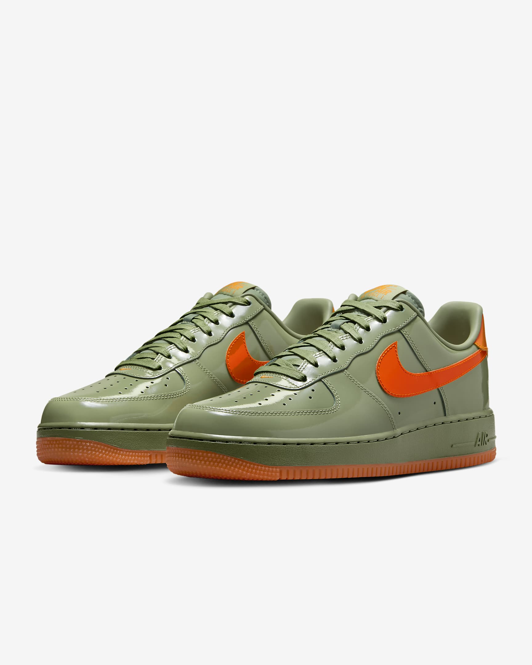 Nike Air Force 1 '07 Premium Herrenschuhe - Oil Green/Platinum Tint/Safety Orange